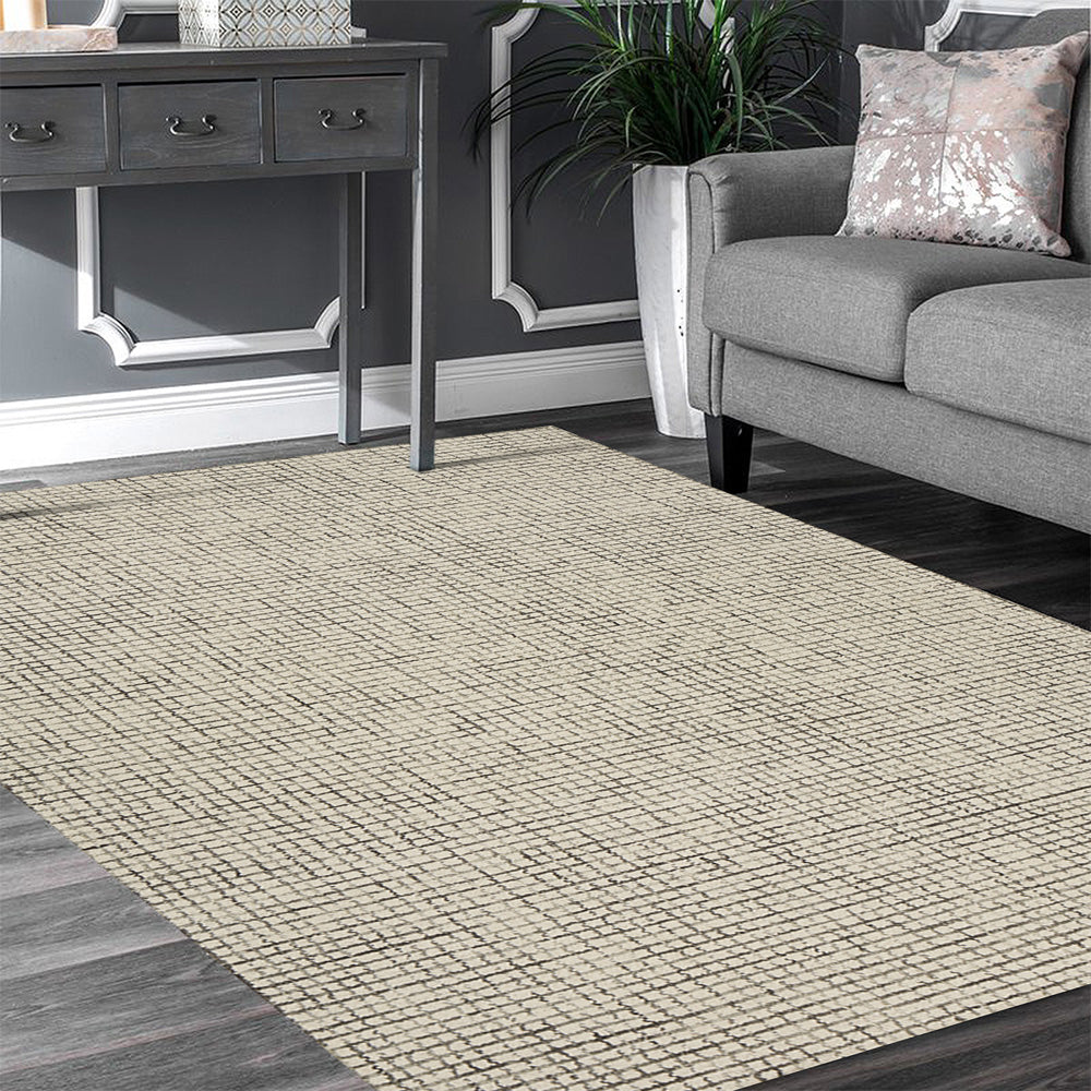 LR Home Criss Cross Rug — Silver / Ivory