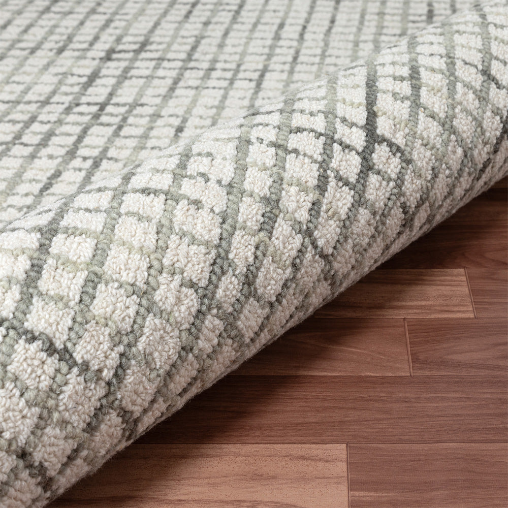 LR Home Criss Cross Rug — Silver / Ivory