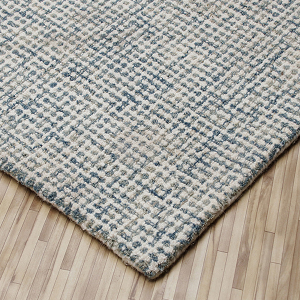 LR Home Criss Cross Rug — Ivory/Stone Blue