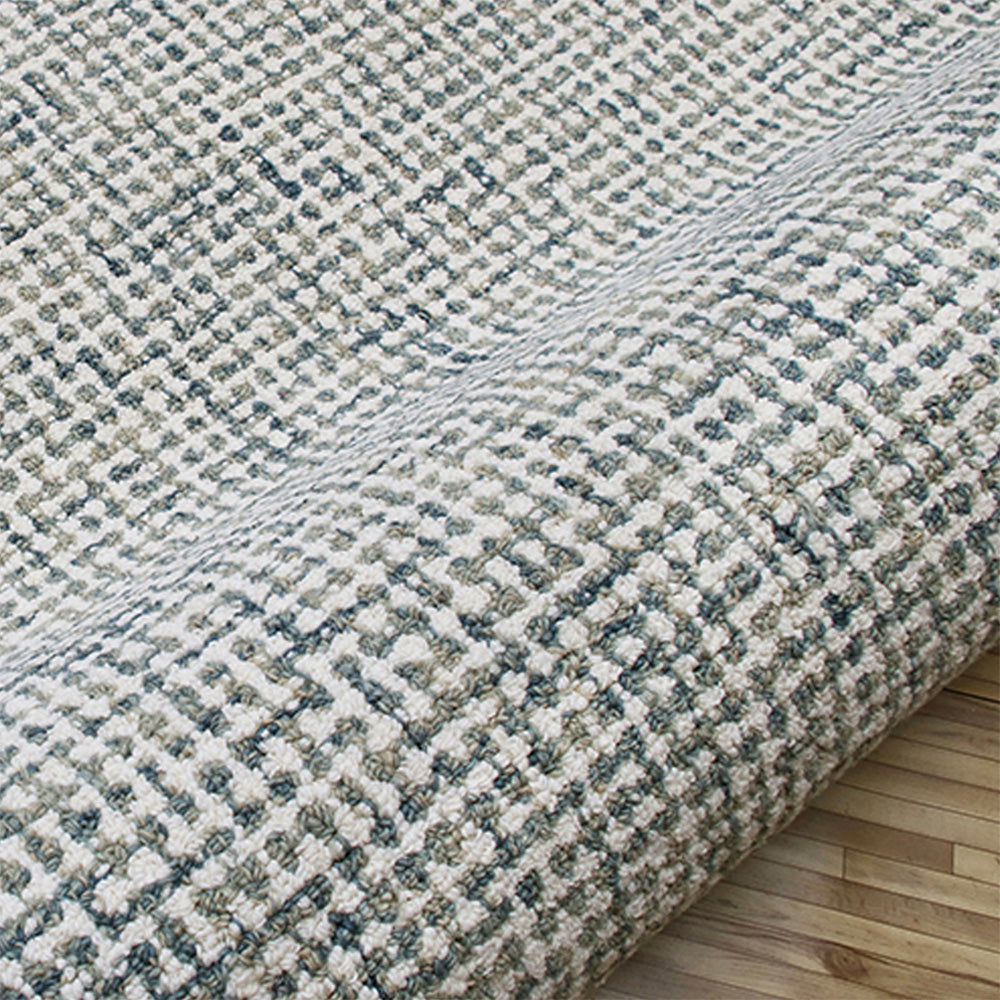 LR Home Criss Cross Rug — Ivory/Stone Blue
