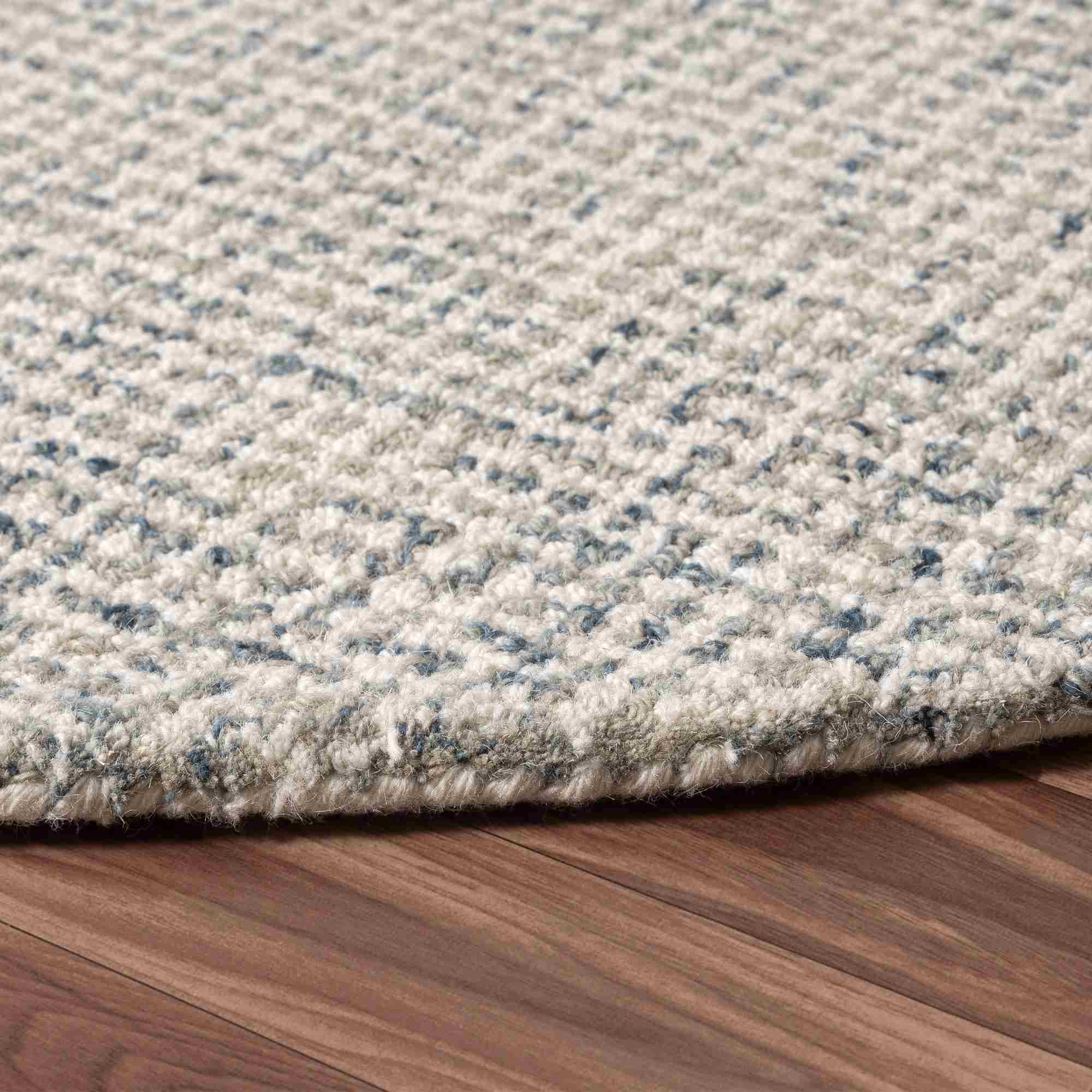 LR Home Criss Cross Rug — Ivory/Stone Blue