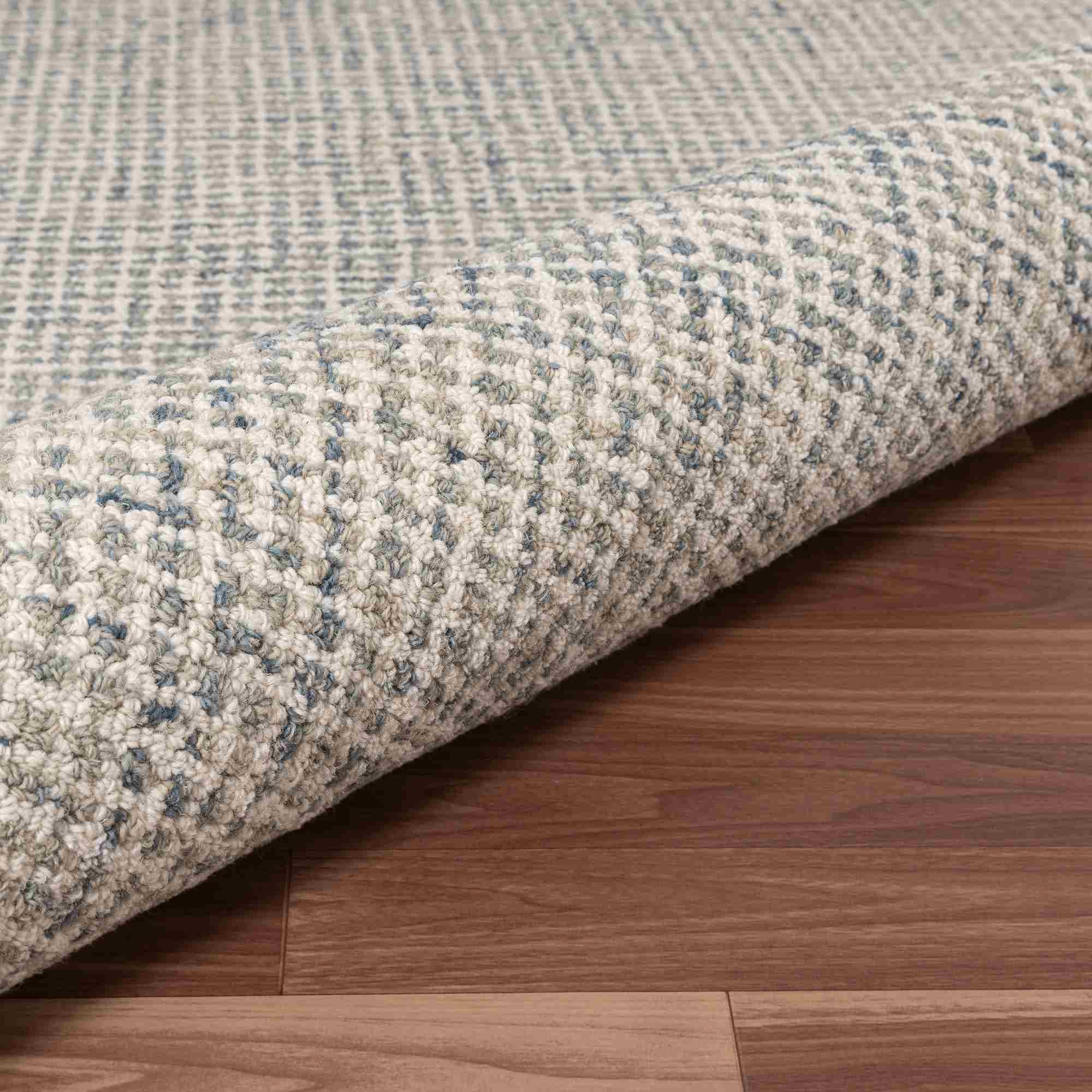 LR Home Criss Cross Rug — Ivory/Stone Blue