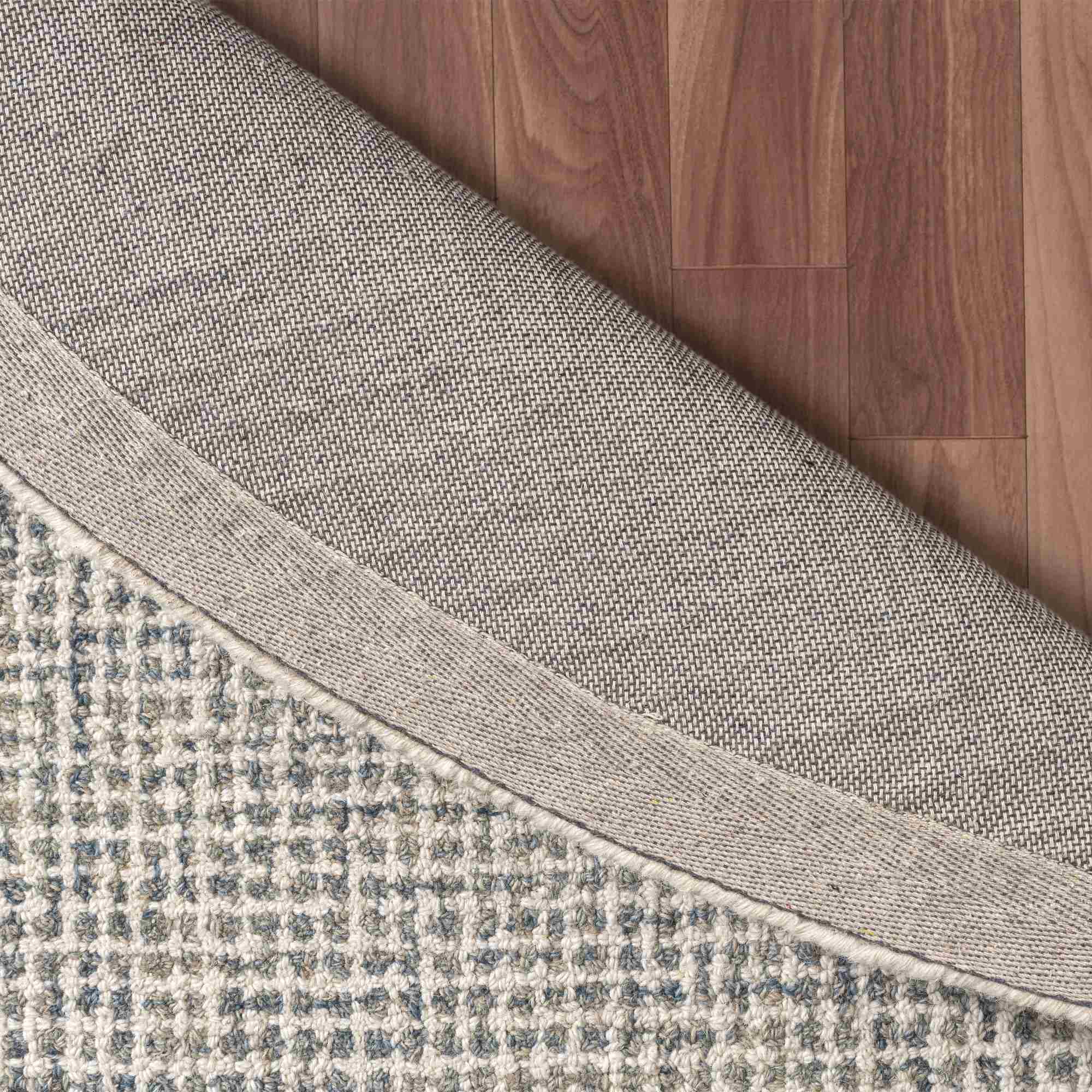 LR Home Criss Cross Rug — Ivory/Stone Blue