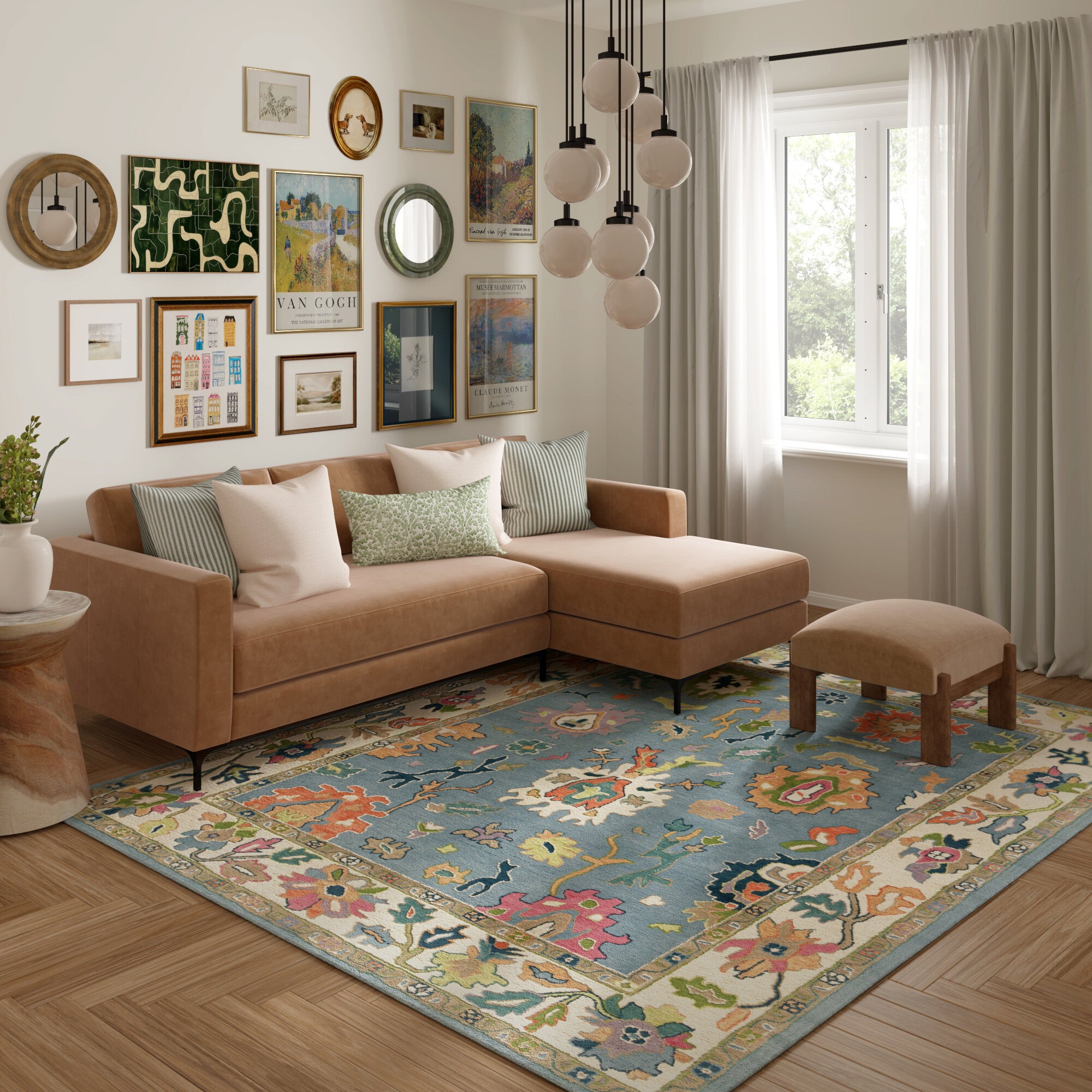 LR Home Elize Rug — Blue / Ivory