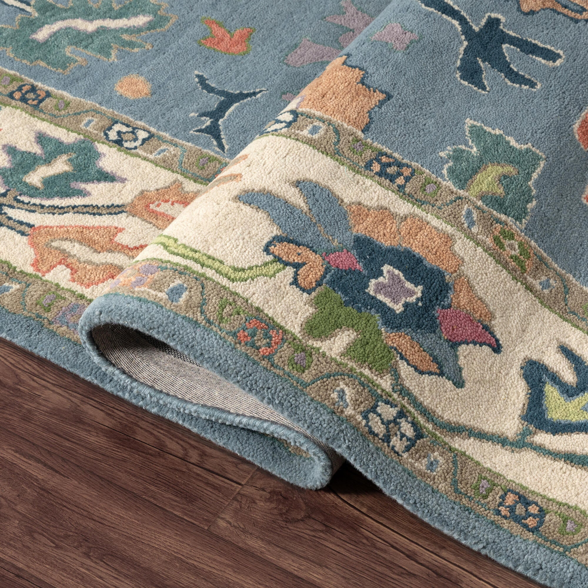 LR Home Elize Rug — Blue / Ivory