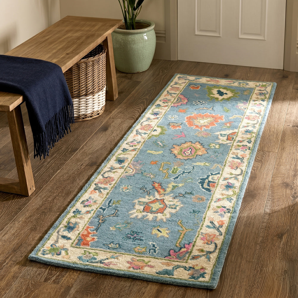 LR Home Elize Rug — Blue / Ivory
