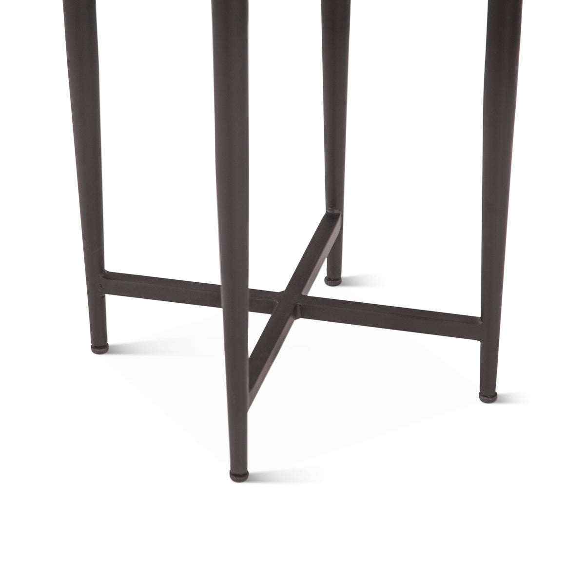 Home Trends Direct Calico 14" Side Table — Gray Septarian with Iron Base