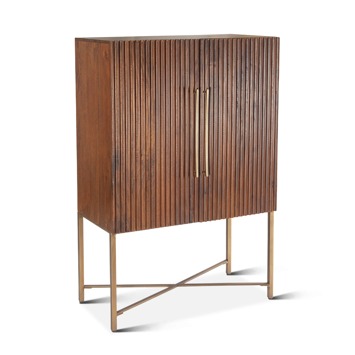 Home Trends Direct Cosmopolitan 39" Bar Cabinet — Honey Brown