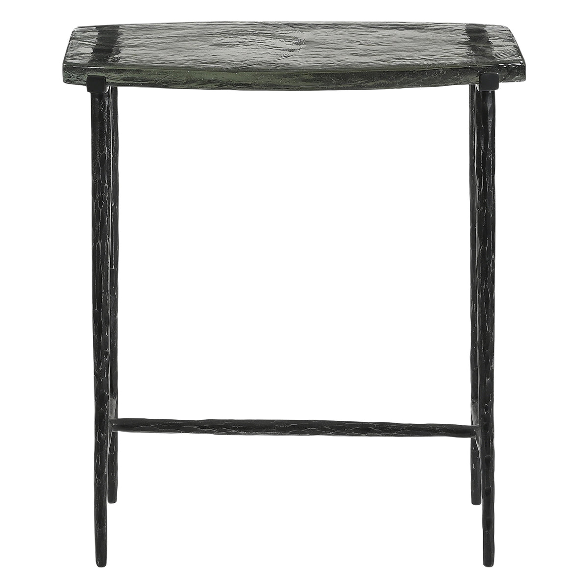 Home Trends Direct Downey 17" Side Table with Glass Top — Natural