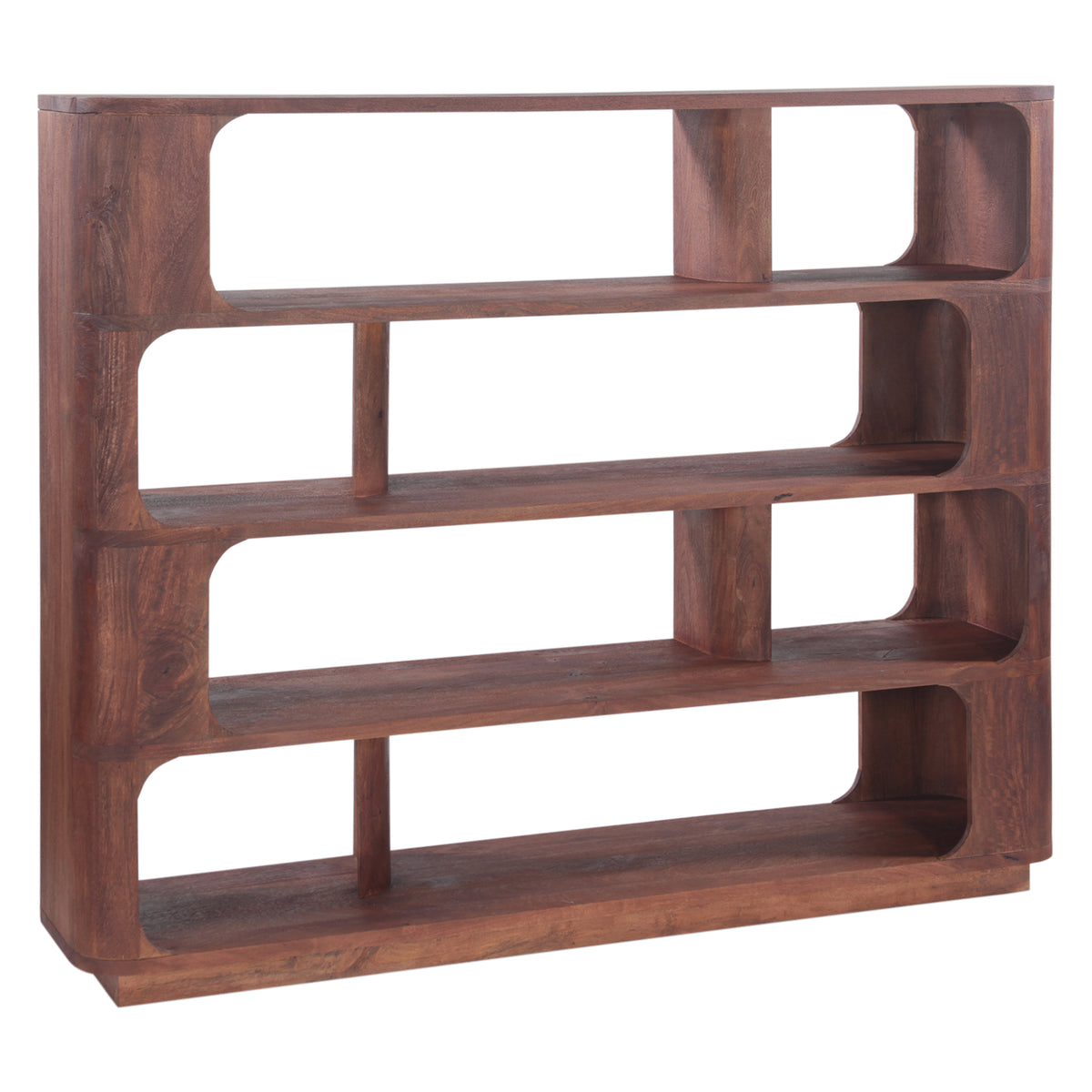 Home Trends Direct Henderson 67" Wide Bookshelf — Pecan Brown Sandblasted