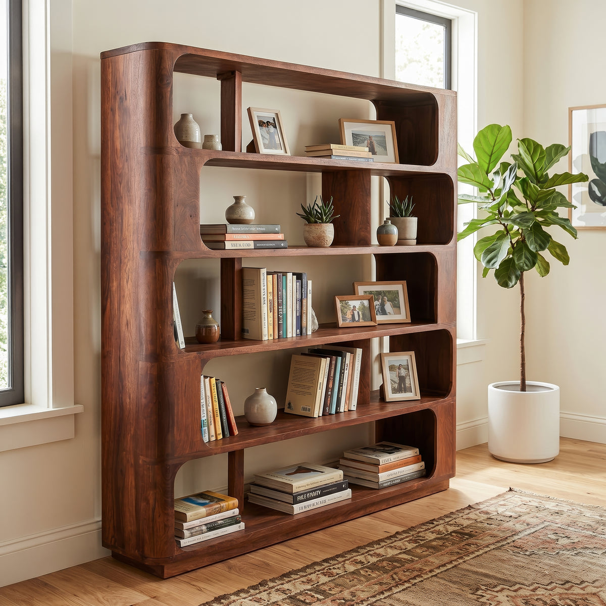 Home Trends Direct Henderson 69" Tall Bookshelf — Pecan Brown Sandblasted