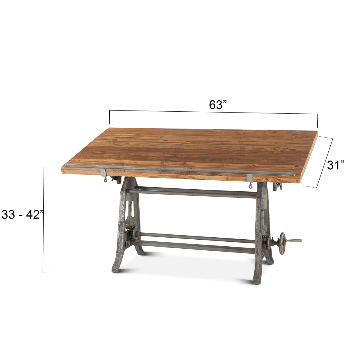Home Trends Direct Industrial Loft 62" Adjustable Drafting Desk — Natural