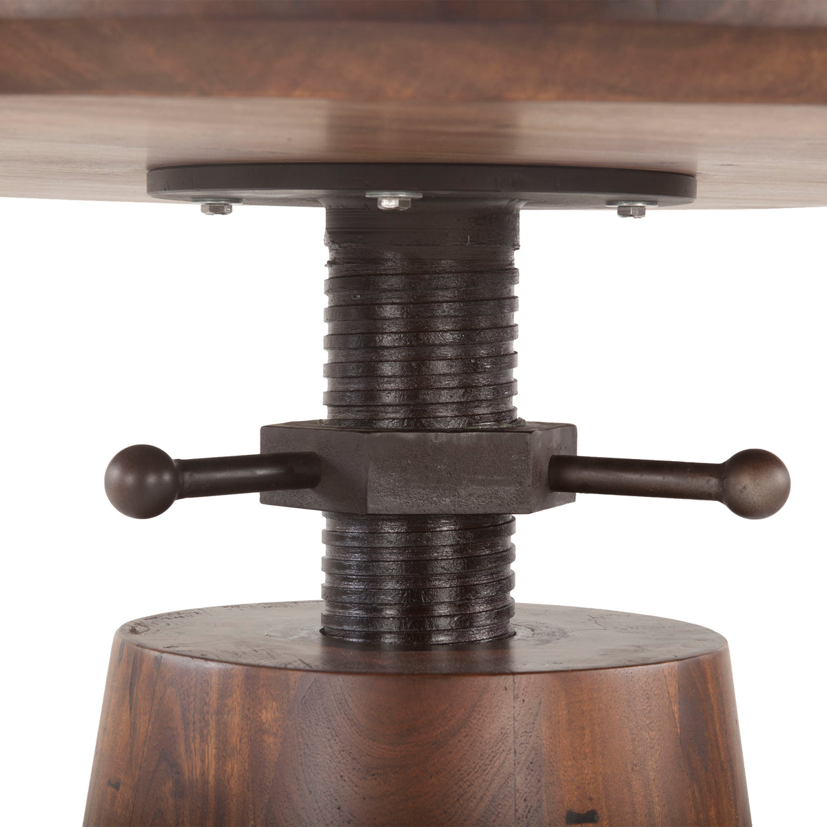 Home Trends & Design Industrial Modern 40" Round Adjustable Table — Walnut