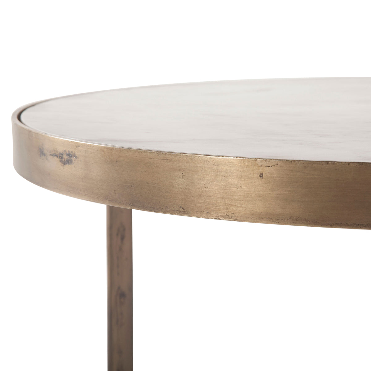 Home Trends & Design Michaelangelo 36" Nesting Coffee Table with White Marble — Natural