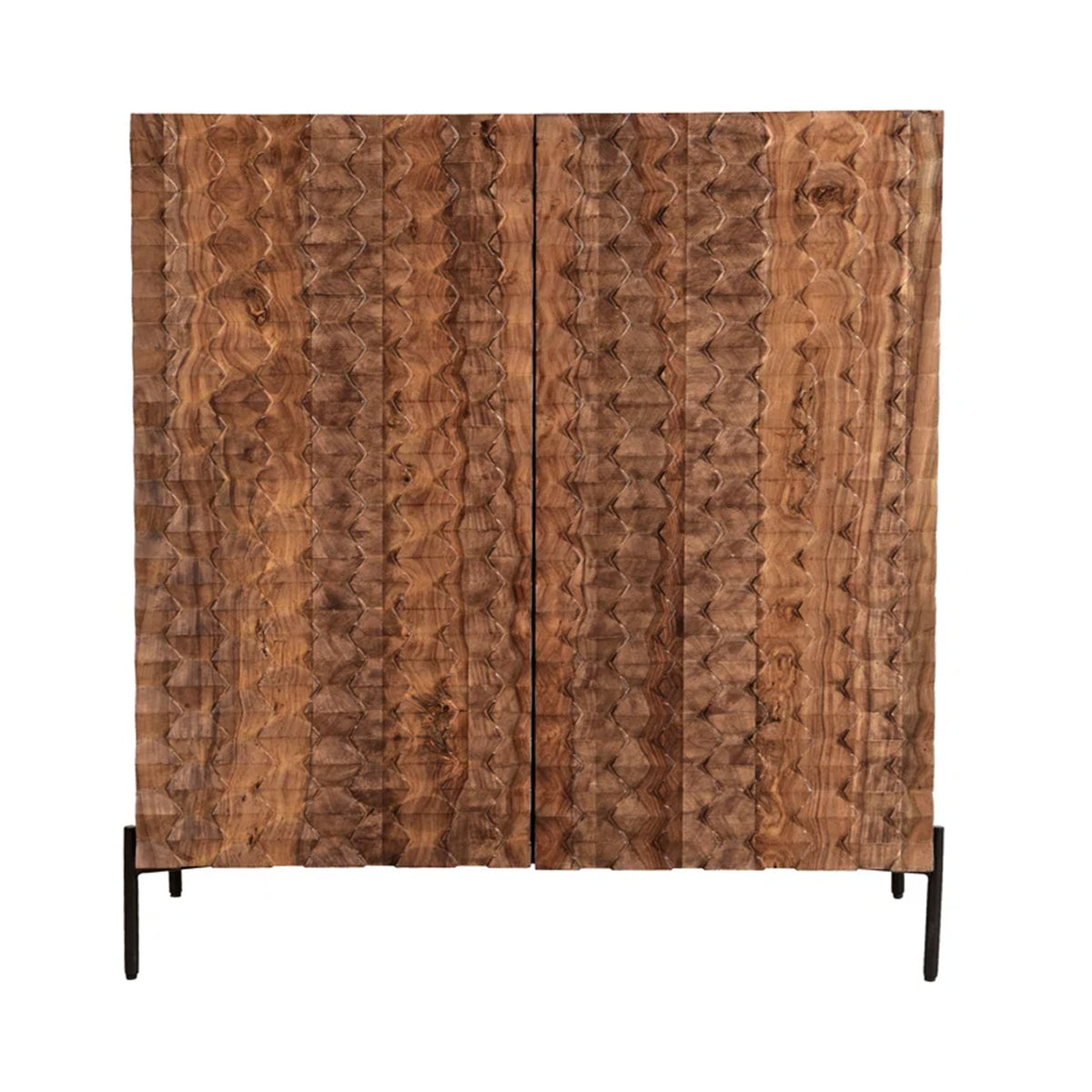 Home Trends Direct Miles 39" Bar Cabinet — Carved Brownstone