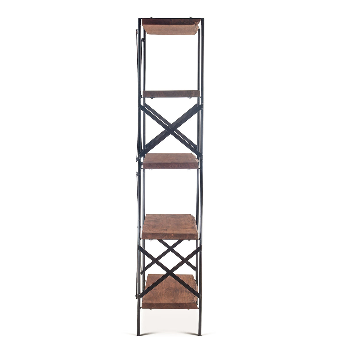 Home Trends & Design Organic Forge 34" Tall Bookshelf — Raw Walnut