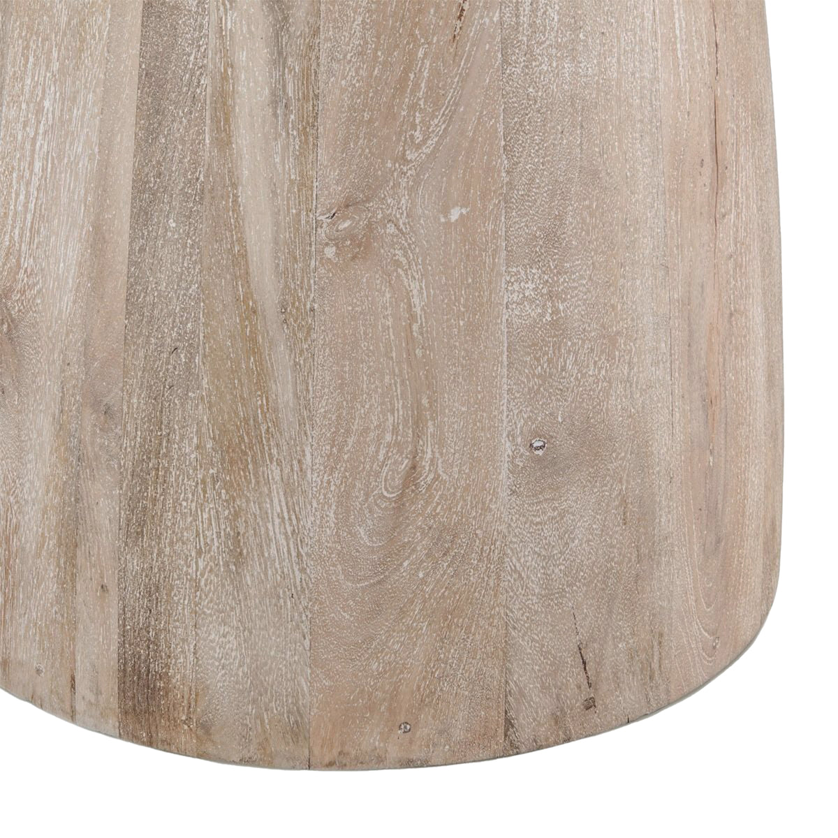 Home Trends & Design Palm Springs 48" Round Dining Table with White Marble and Whitewash Modern Base — Whitewash