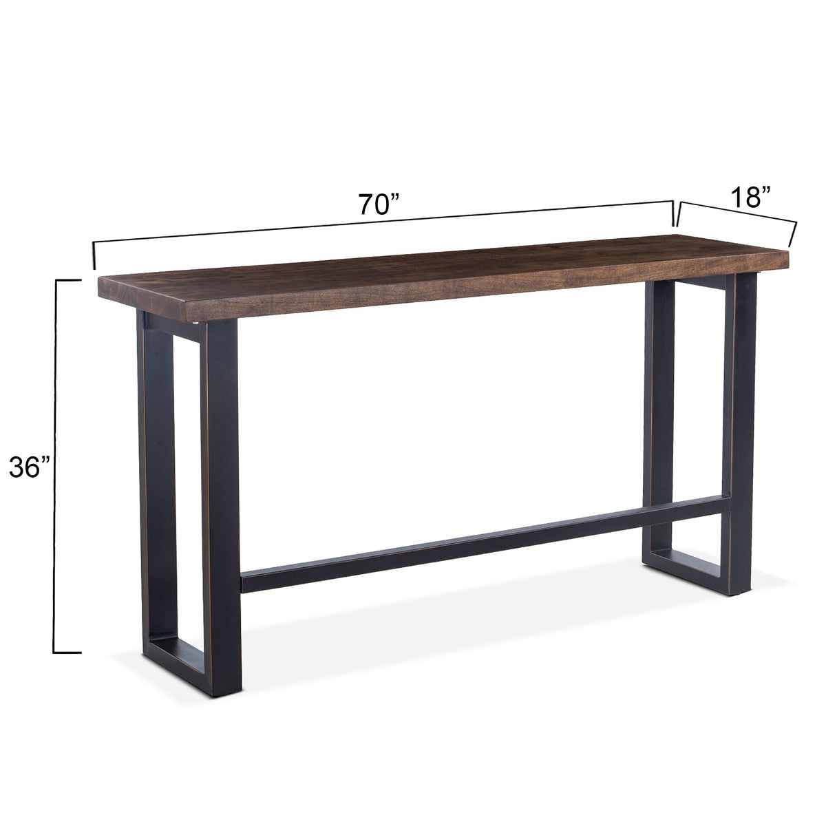 Home Trends & Design Paso Robles 70" Sofa Back Console Table — Tawny Brown