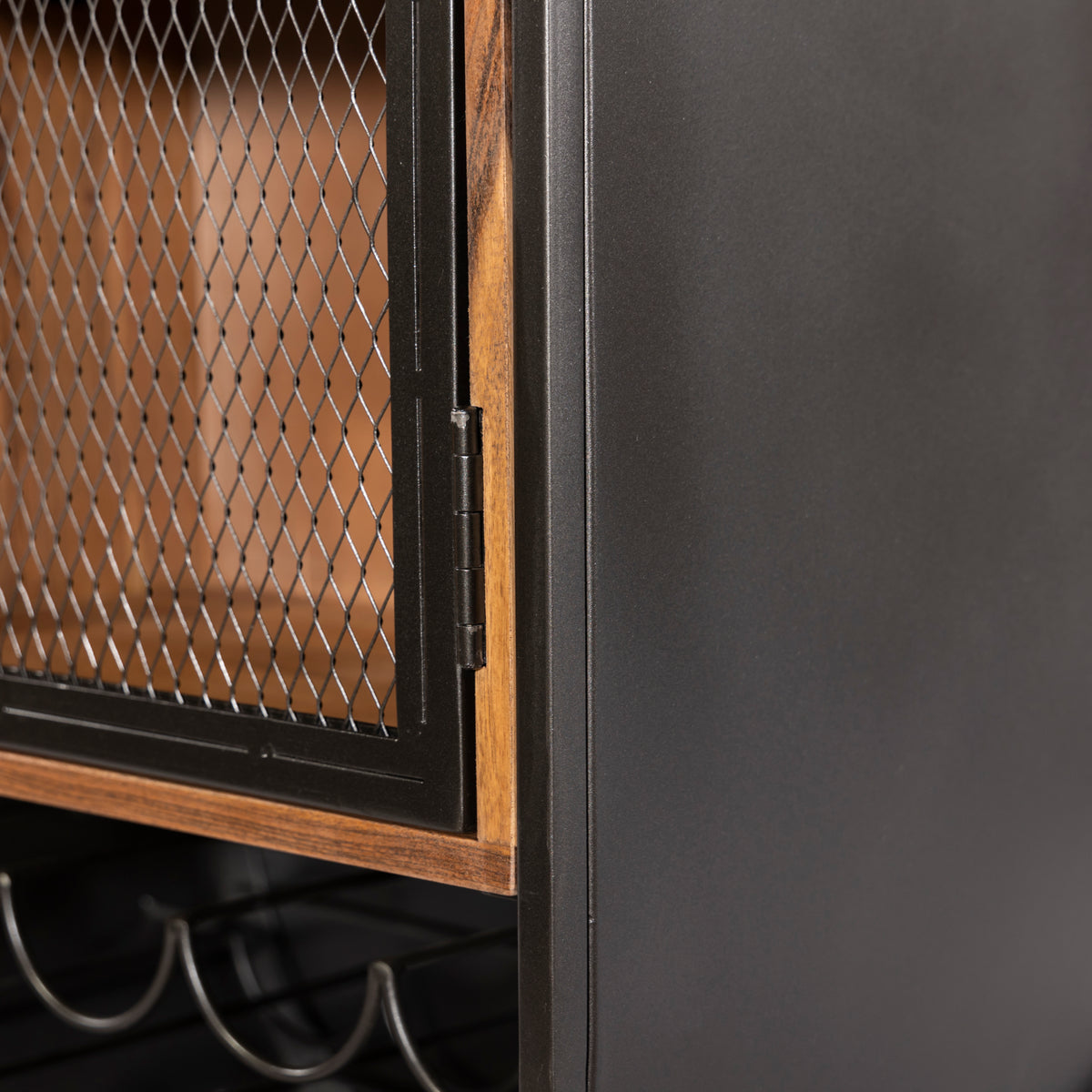 Home Trends Direct Roswell 23" Bar Cabinet — Natural Mango Wood and Iron