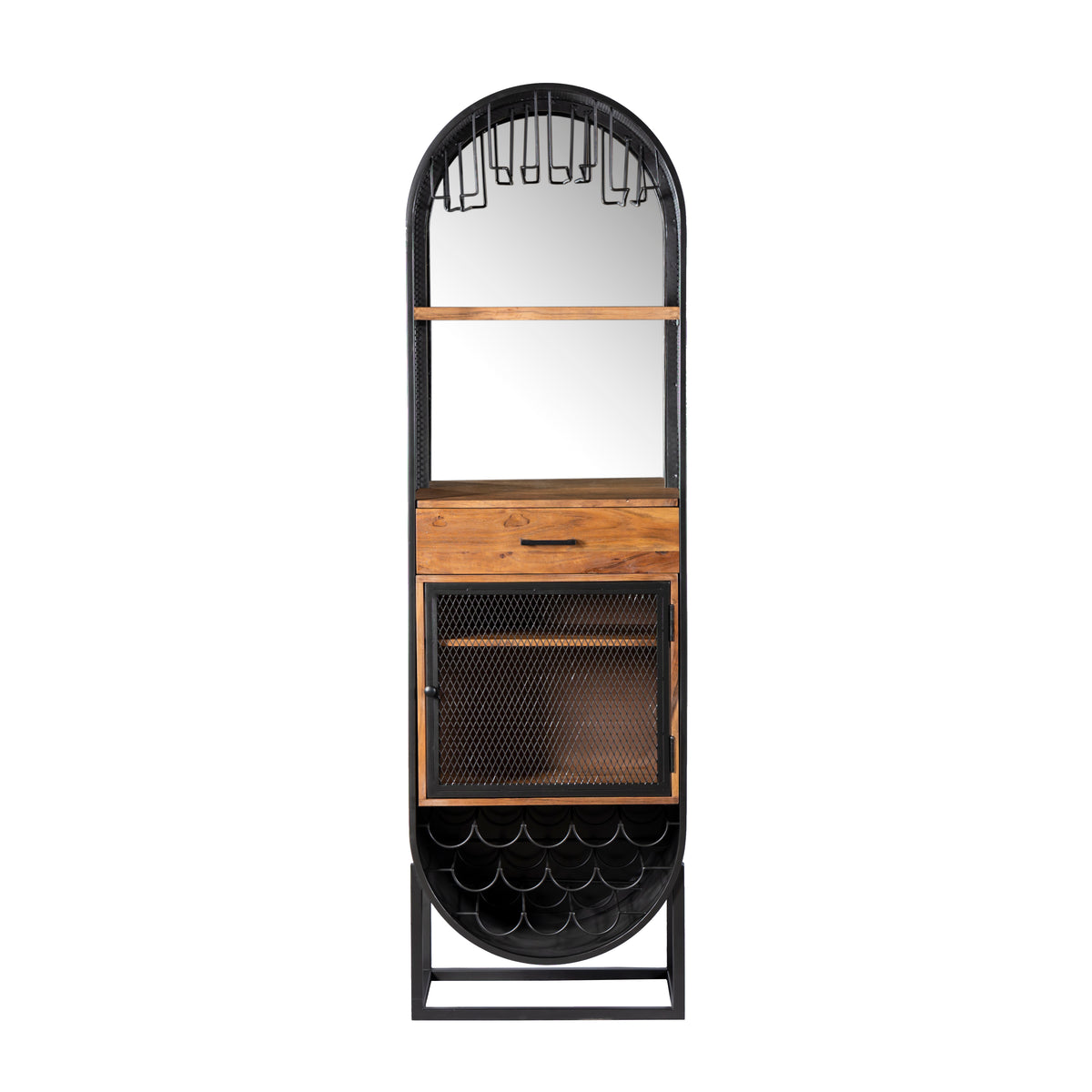 Home Trends Direct Roswell 23" Bar Cabinet — Natural Mango Wood and Iron