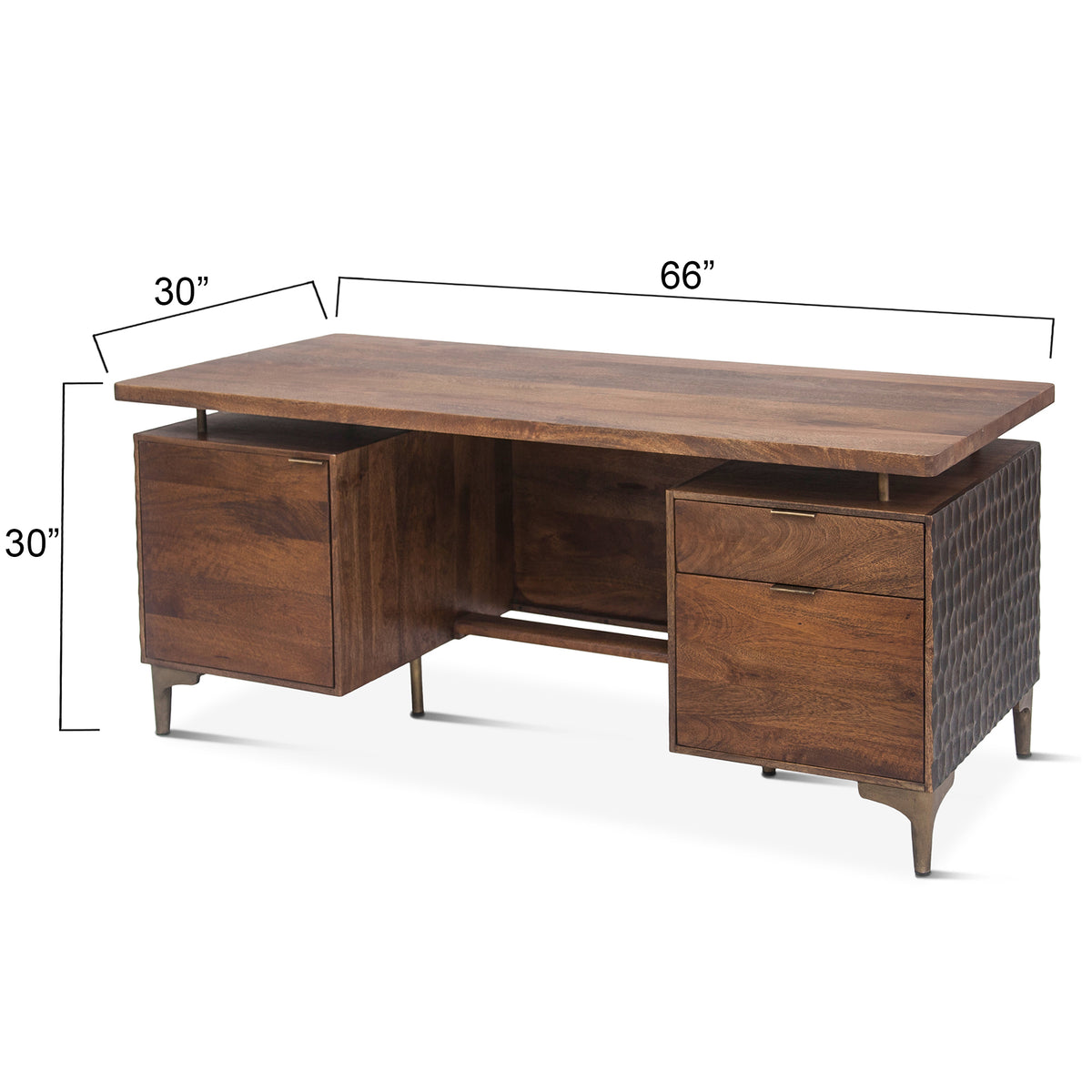 Home Trends Direct Santa Cruz 66" Office Desk — Two Tone