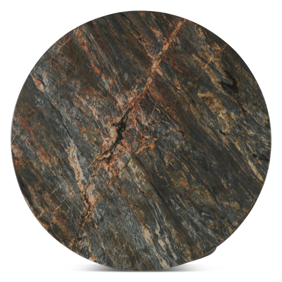 Home Trends & Design Vista 36" Coffee Table with Lava Marble and Dark Mango Base — Dark Mango