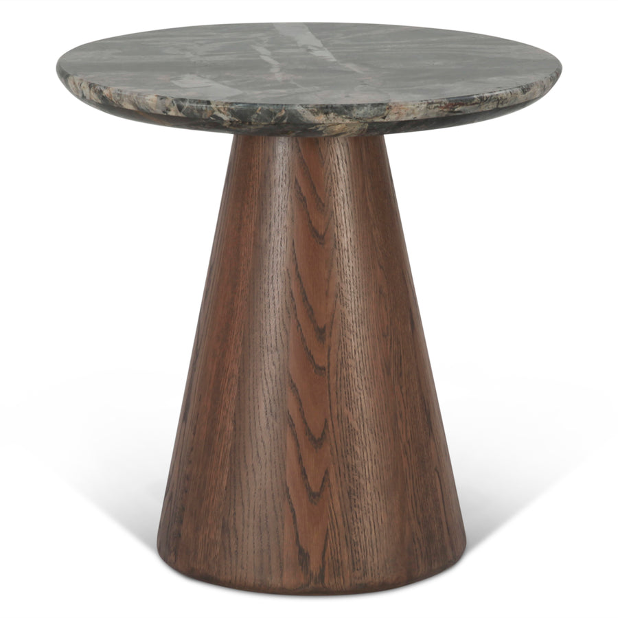 Vista 22" Side Table with Lava Marble and Dark Mango Base