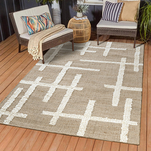 LR Home Elize Rug — Natural / Ivory