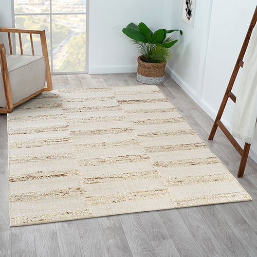 LR Home Elize Rug — White / Beige