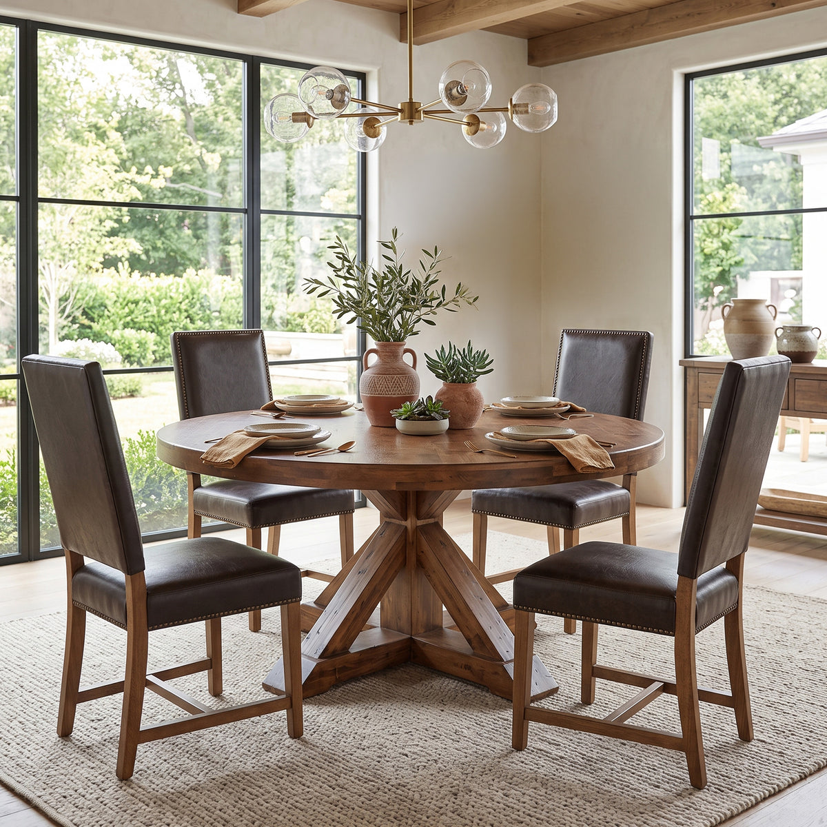 Home Trends Direct Grassroots Aspen 60" Round Dining Table — Earth