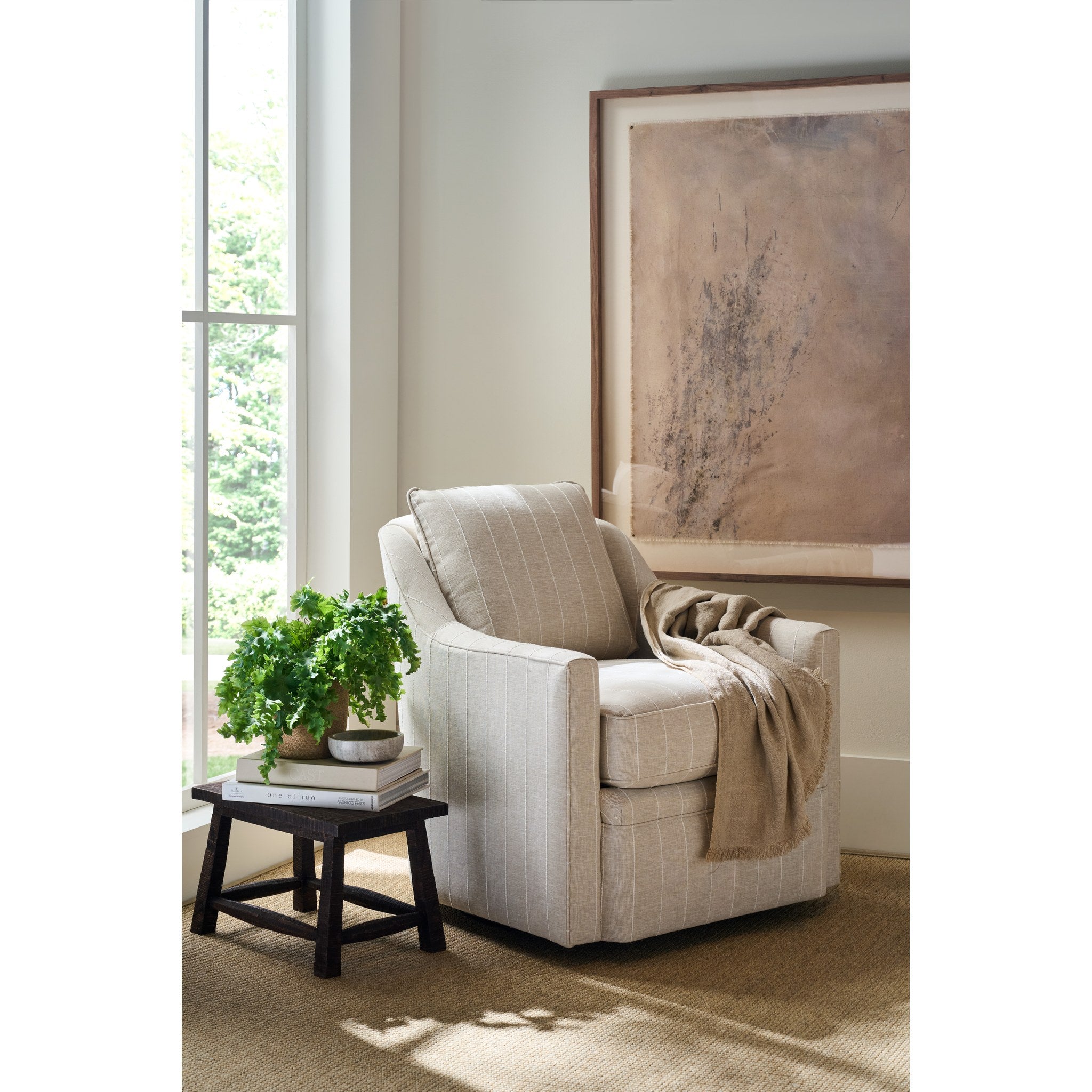 Rowe Furniture Hollins Swivel Chair — Natural