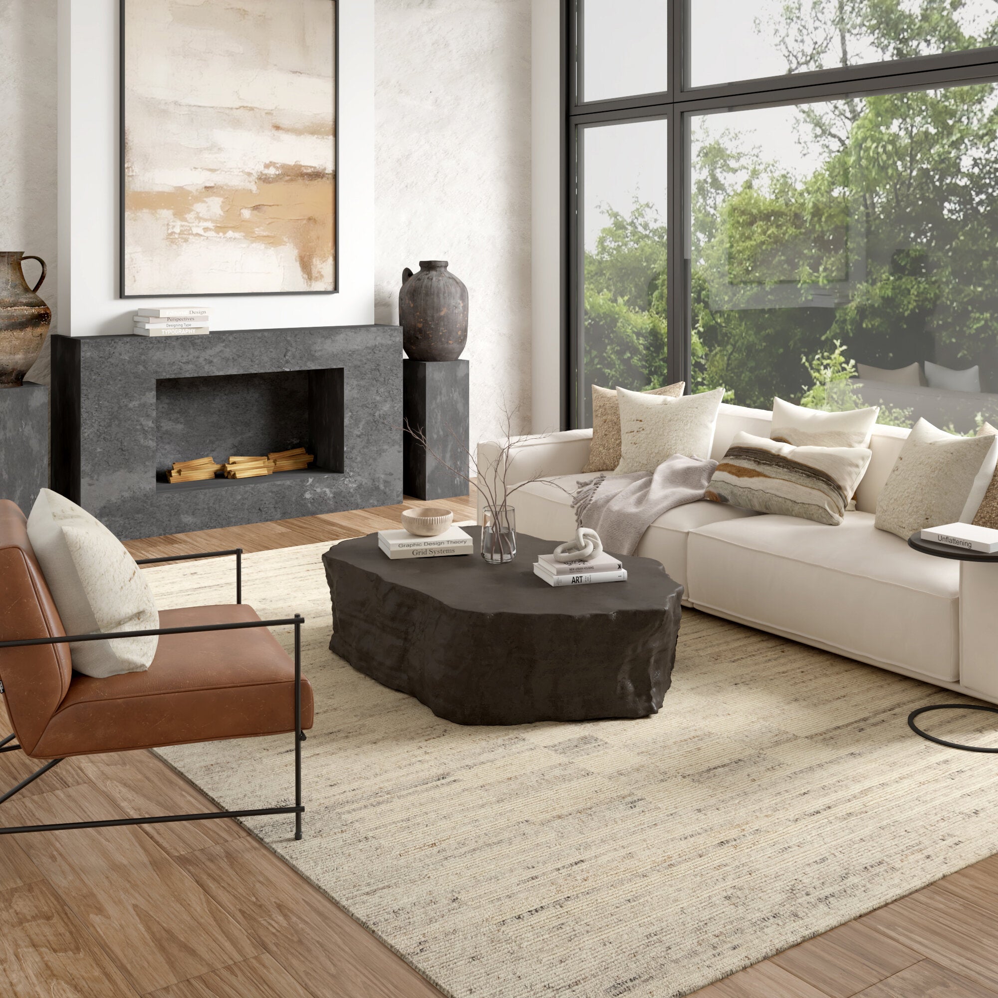 LR Home Houston Rug — Ivory/ Greige