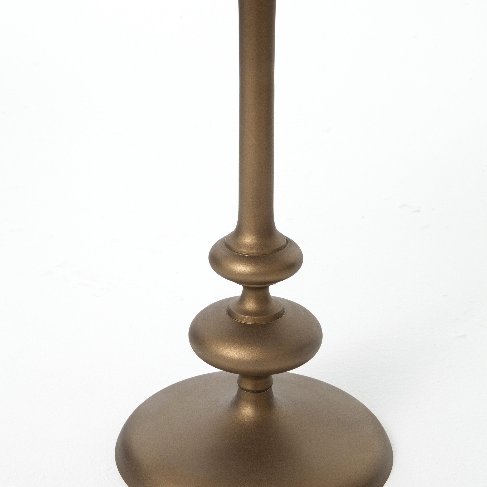 Four Hands Marlow Matchstick Pedestal Table — Aluminum Matte Brass