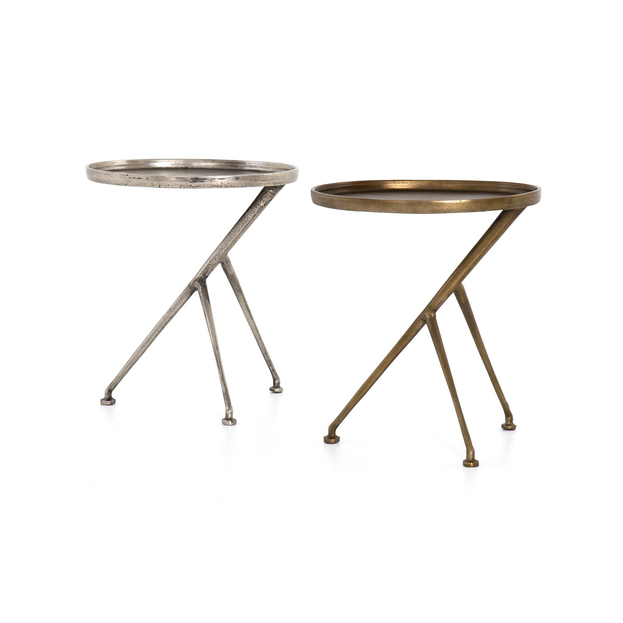 Four Hands Schmidt Accent Table — Raw Antique Brass