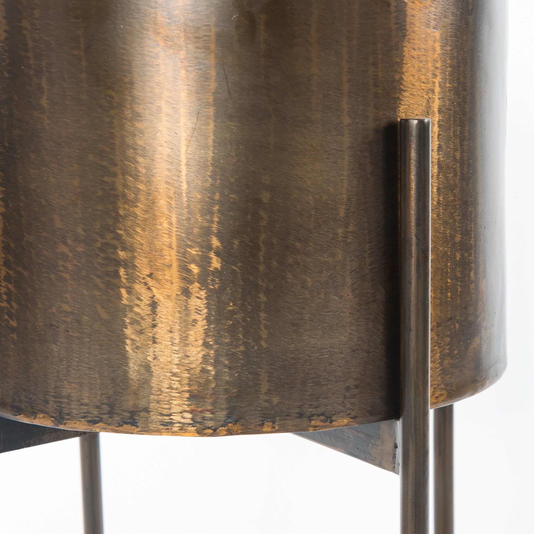 Four Hands Jed Planter — Weathered Brass-Dark Brass