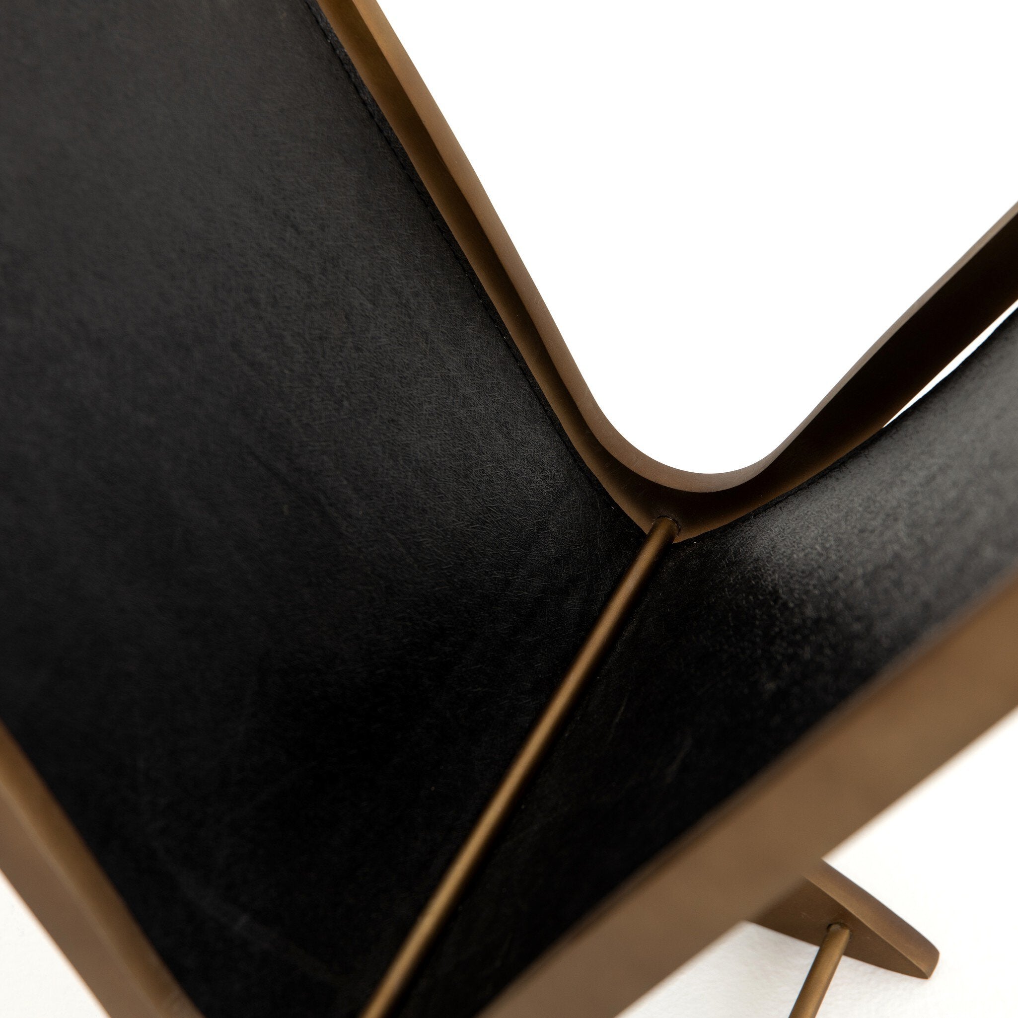 Four Hands Feldman Magazine Rack — Perforated Black-Rustic Brass