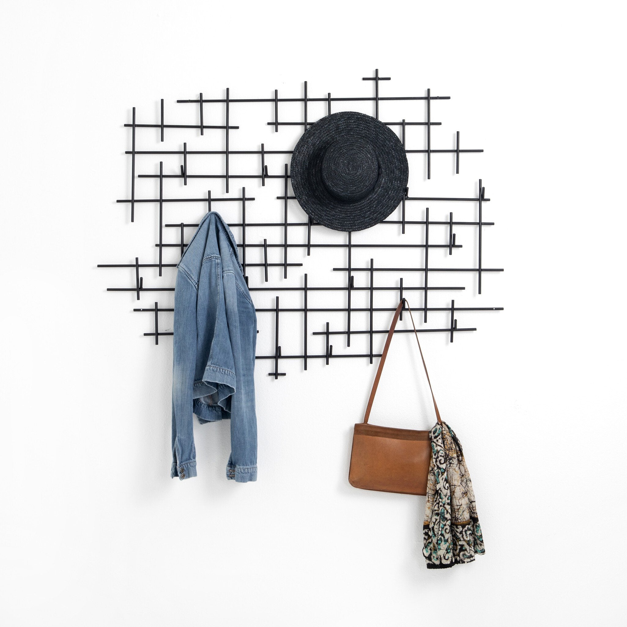 Four Hands Crossin Coat Rack — Iron Matte Black