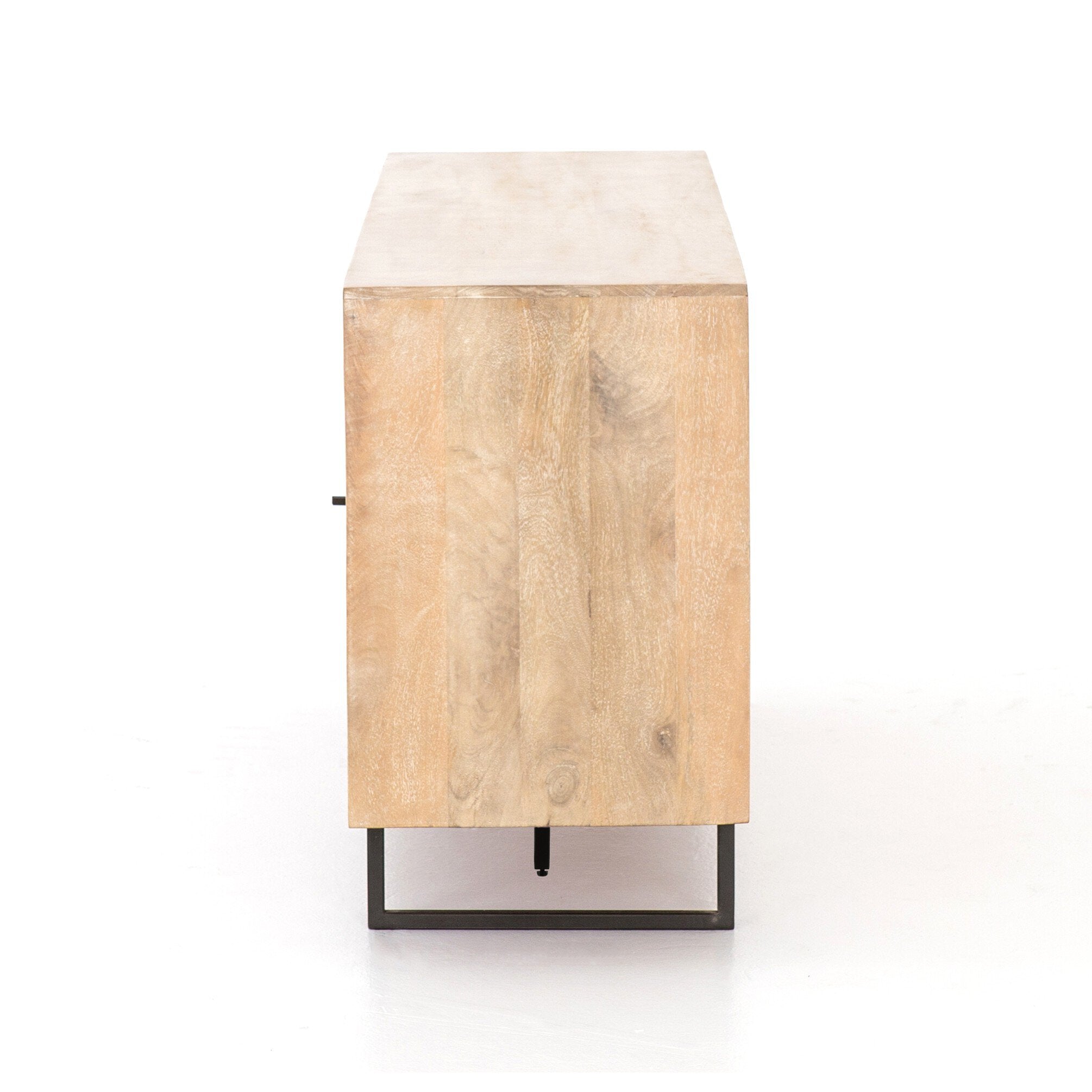Four Hands Carmel Sideboard — Natural Mango-Natural Cane-Charcoal Grey