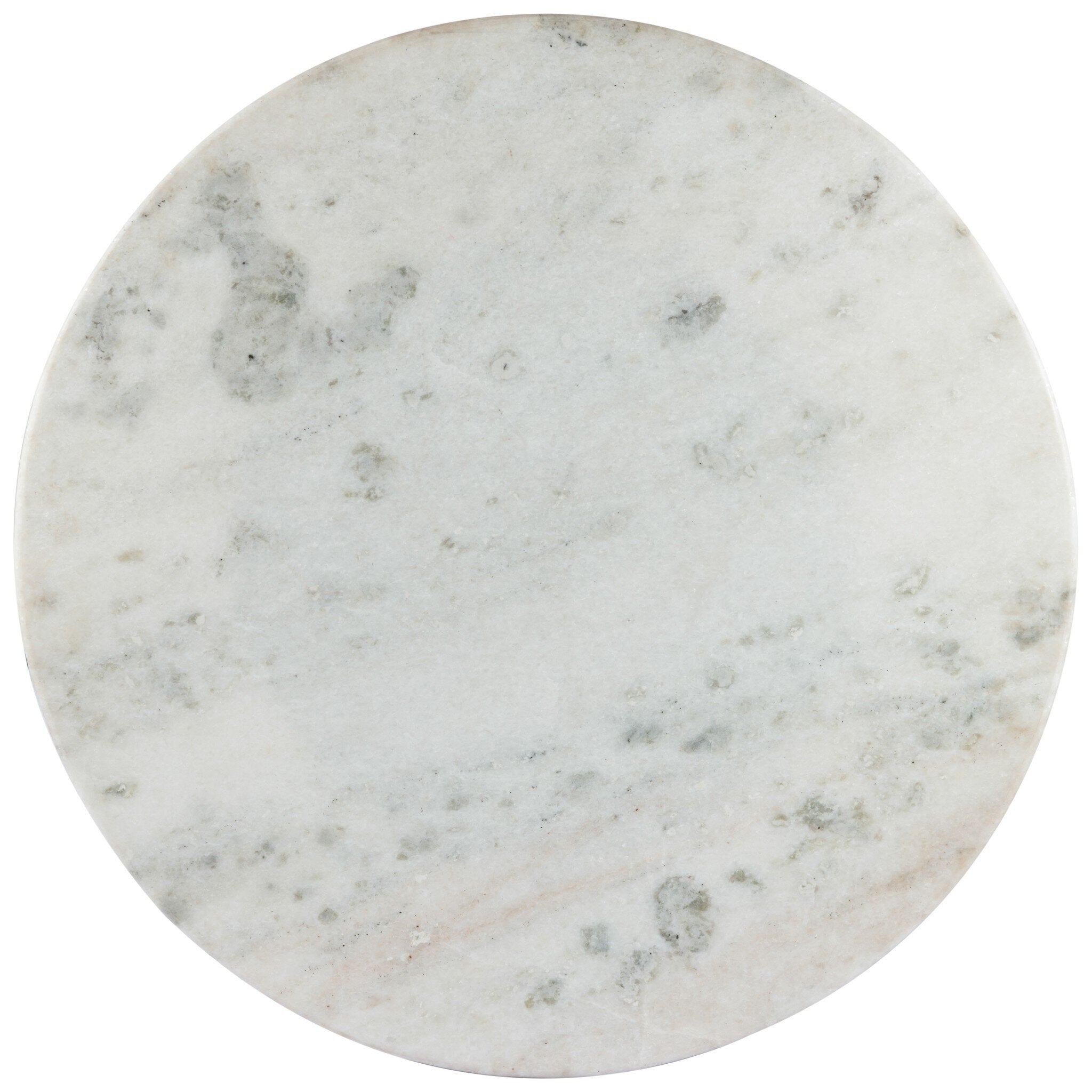 Four Hands Lucy Round Dining Table — White Marble-Carbon Wash
