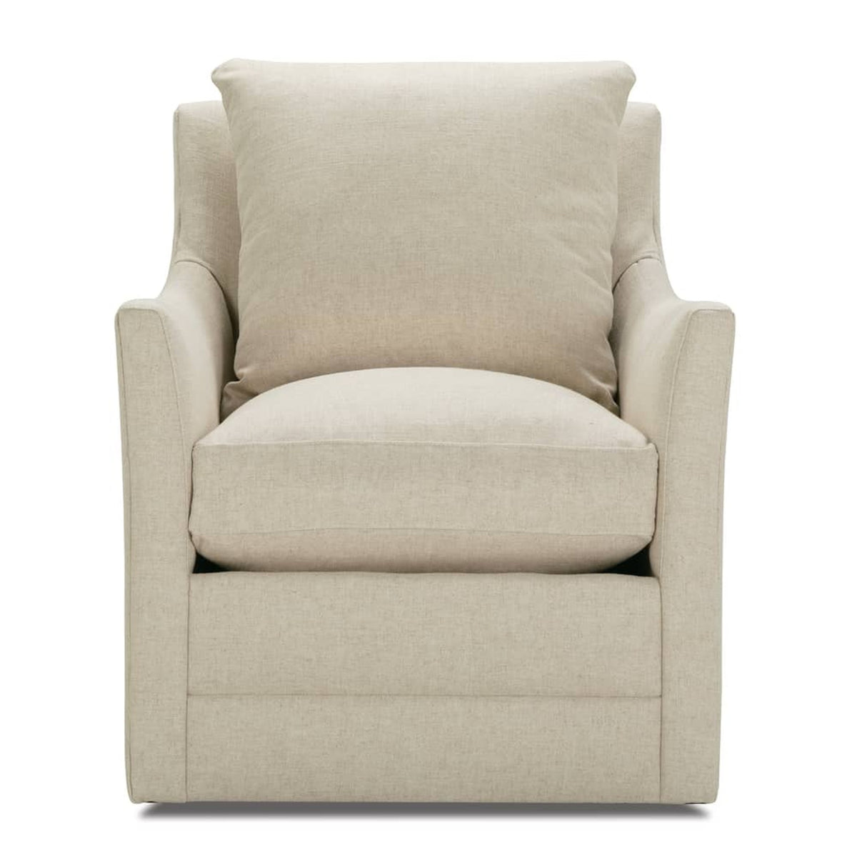 Rowe Furniture Isley Swivel Chair — Natural - Performance Linen