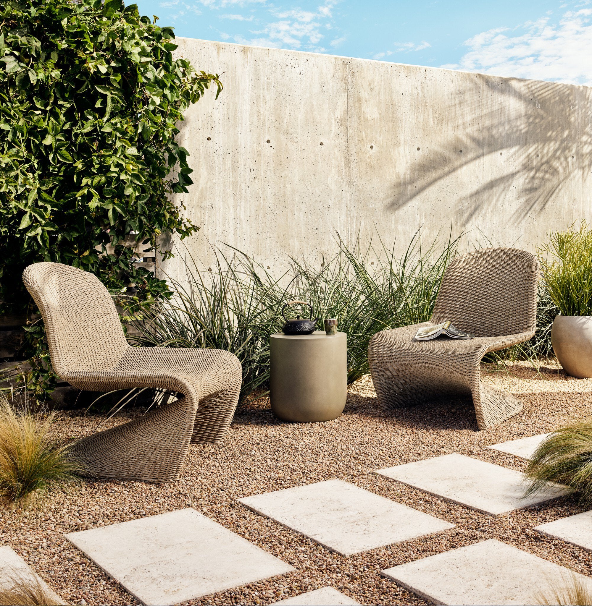 Four Hands Portia Outdoor Occasional Chair — Vintage White