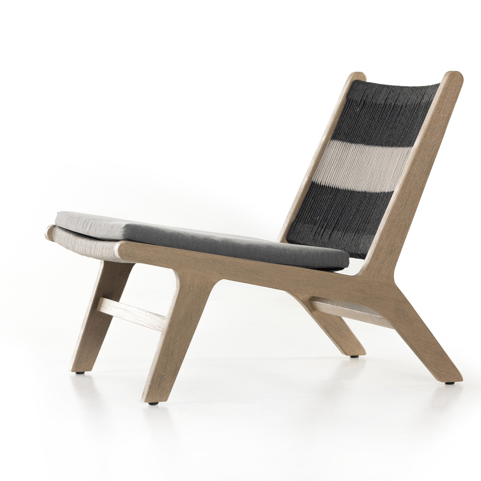 Four Hands Julian Outdoor Chair — Washed Brown-FSC-Dark Grey Rope-Grey Rope
