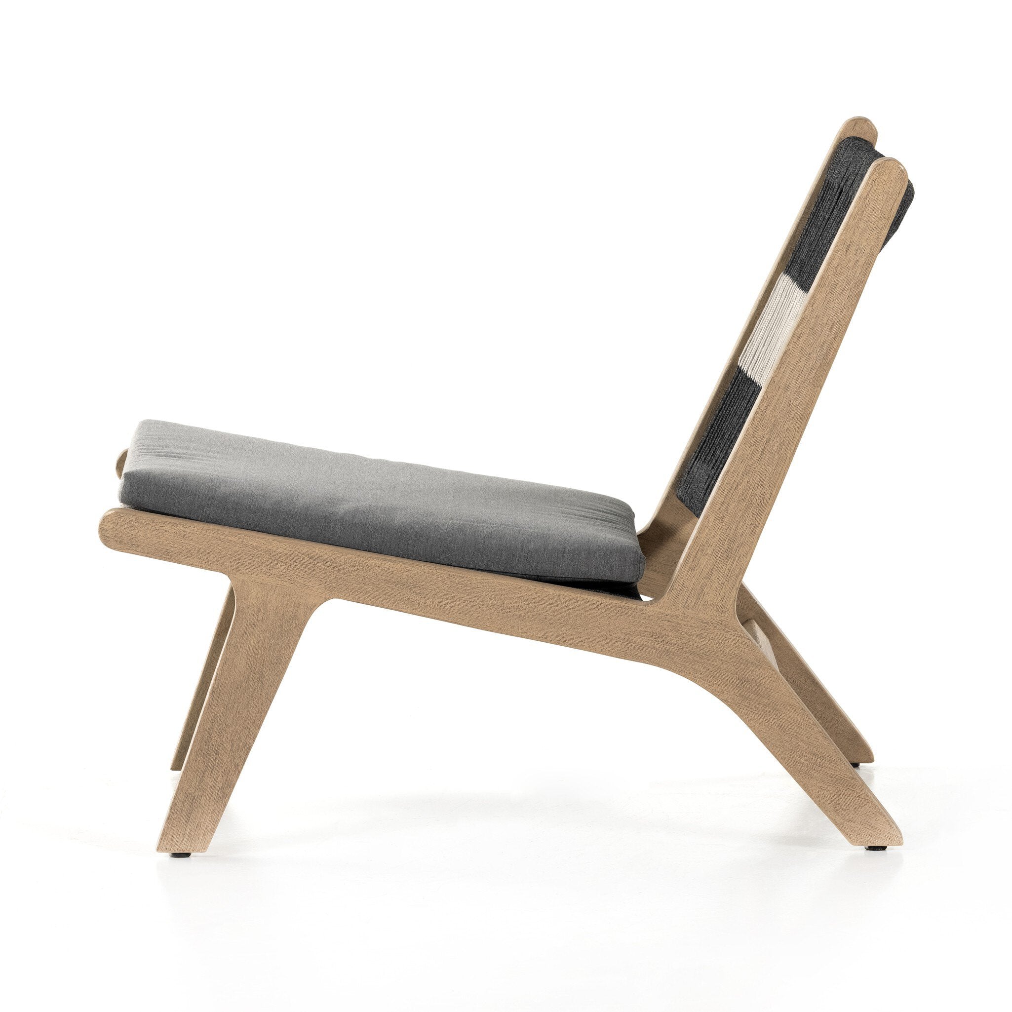 Four Hands Julian Outdoor Chair — Washed Brown-FSC-Dark Grey Rope-Grey Rope