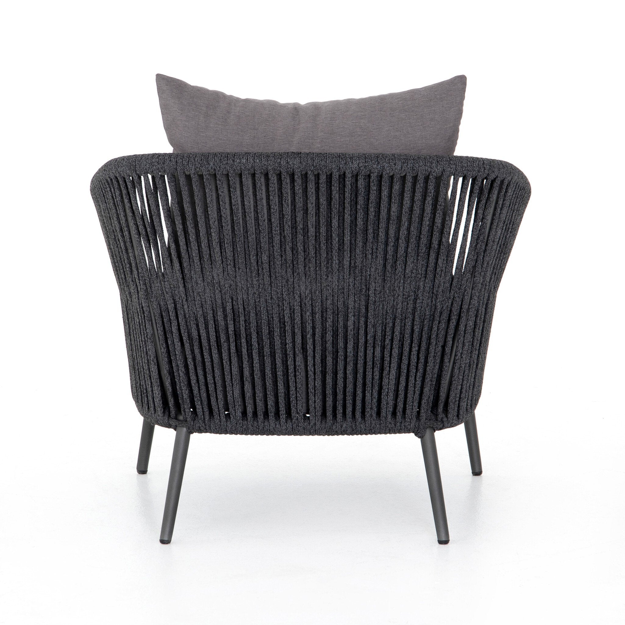 Four Hands Porto Outdoor Chair — Venao Charcoal-Bronze-Thick Dark Grey Rope