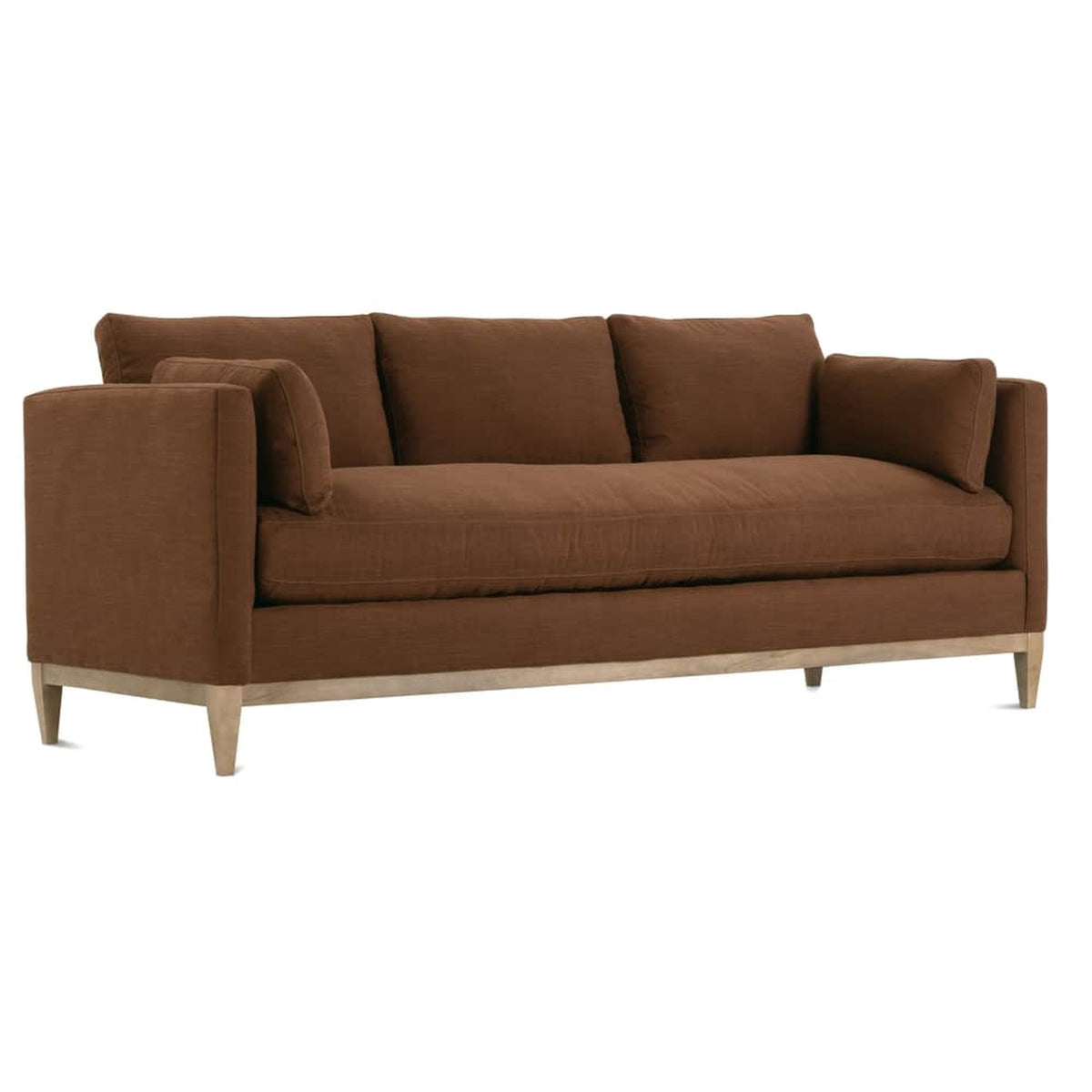 Rowe Furniture Leo 86" Bench Cushion Sofa — Brown - Performance Linen
