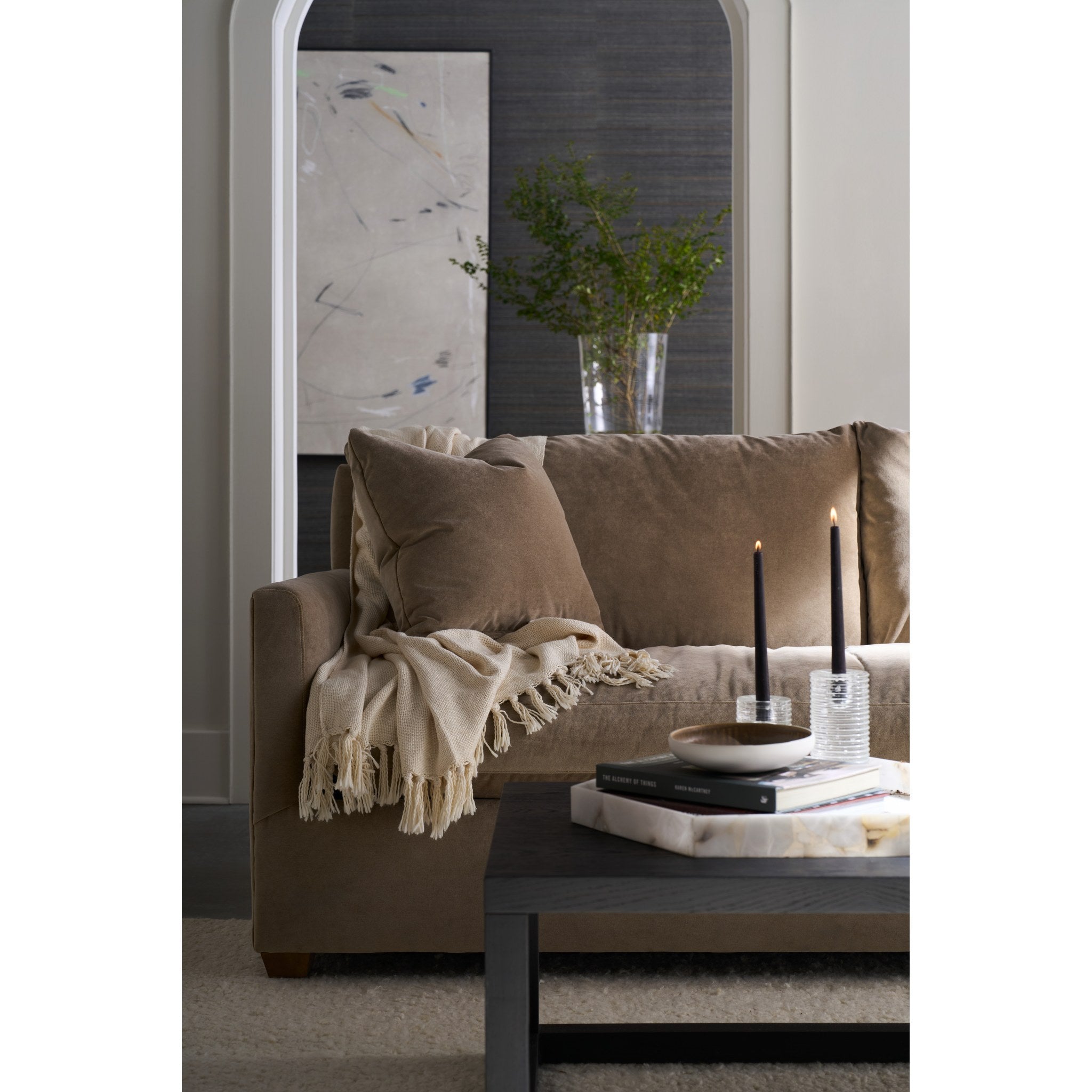 Rowe Furniture Lilah Sofa — Fawn Brushed Velvet