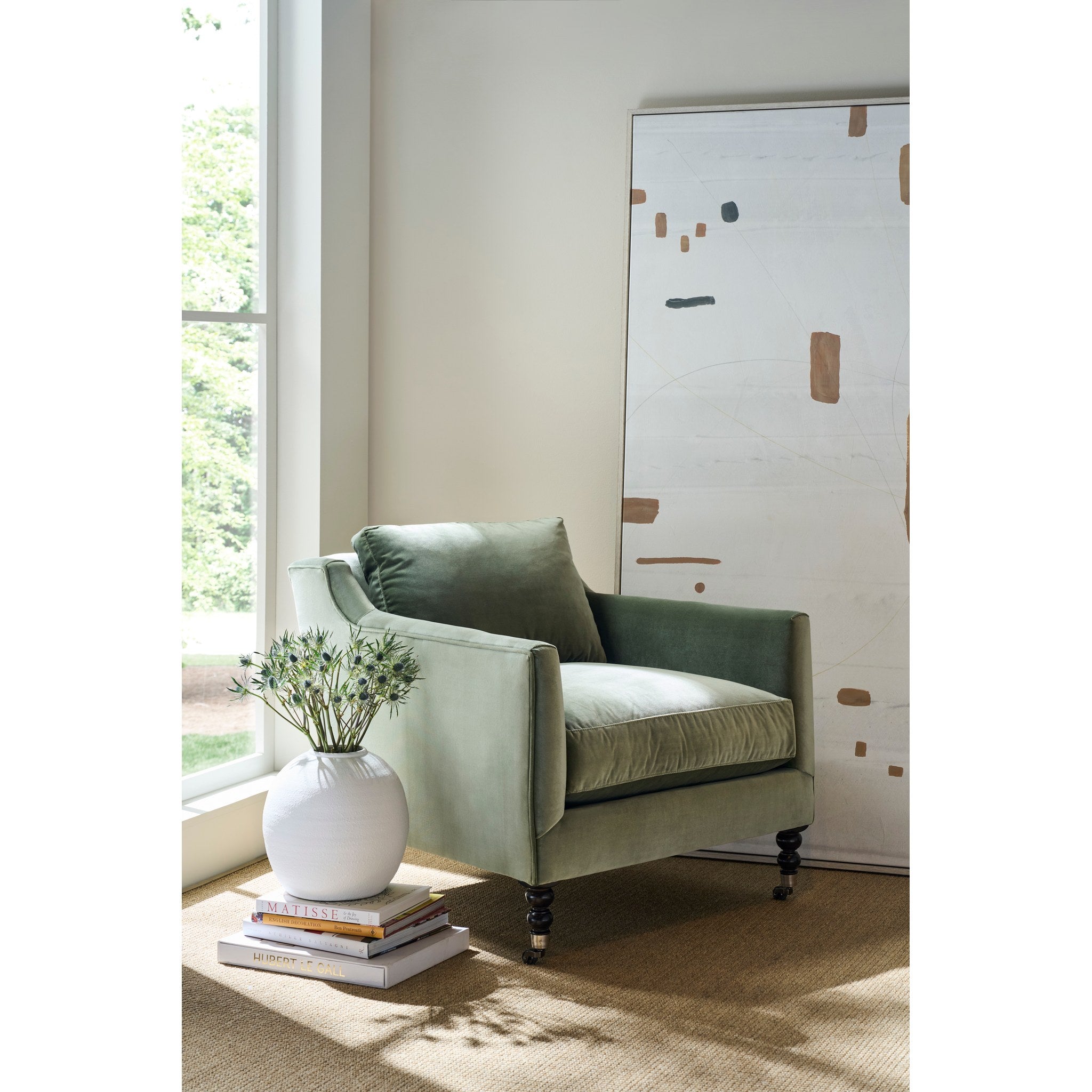 Rowe Furniture Madeline Chair — Antiqued Moss Velvet