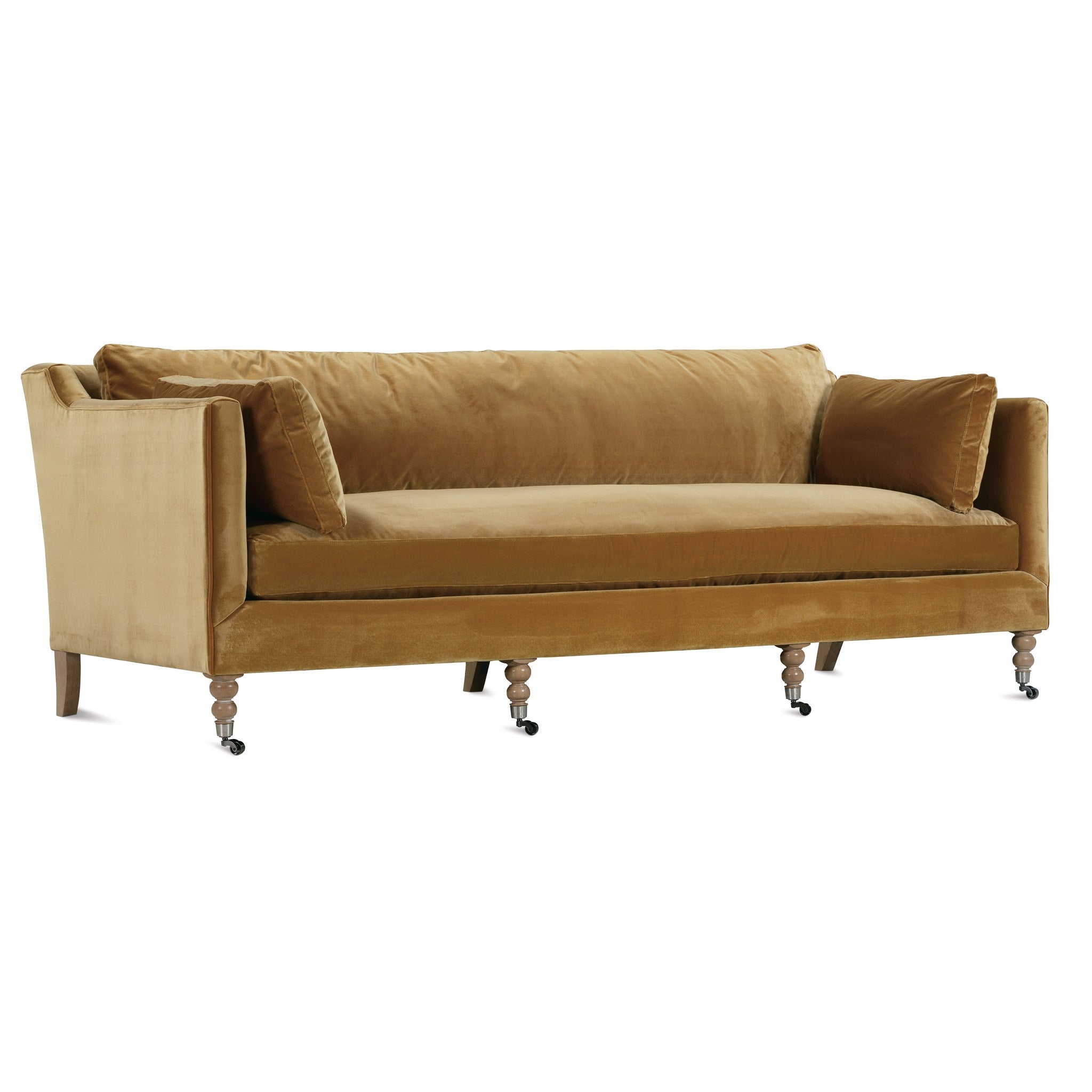 Rowe Furniture Madeline Sofa — 90" — Antiqued Amber Velvet
