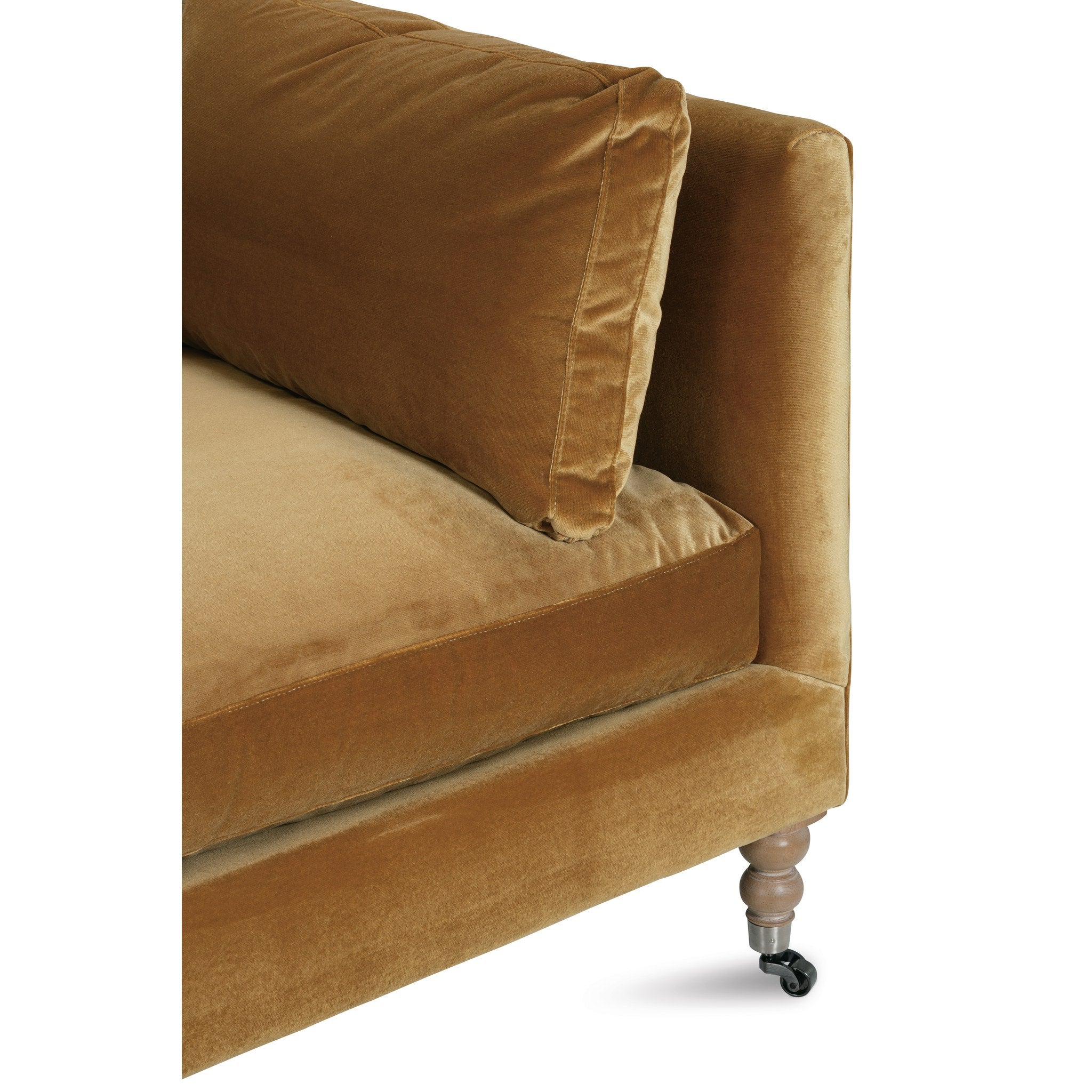 Rowe Furniture Madeline Sofa — 90" — Antiqued Amber Velvet