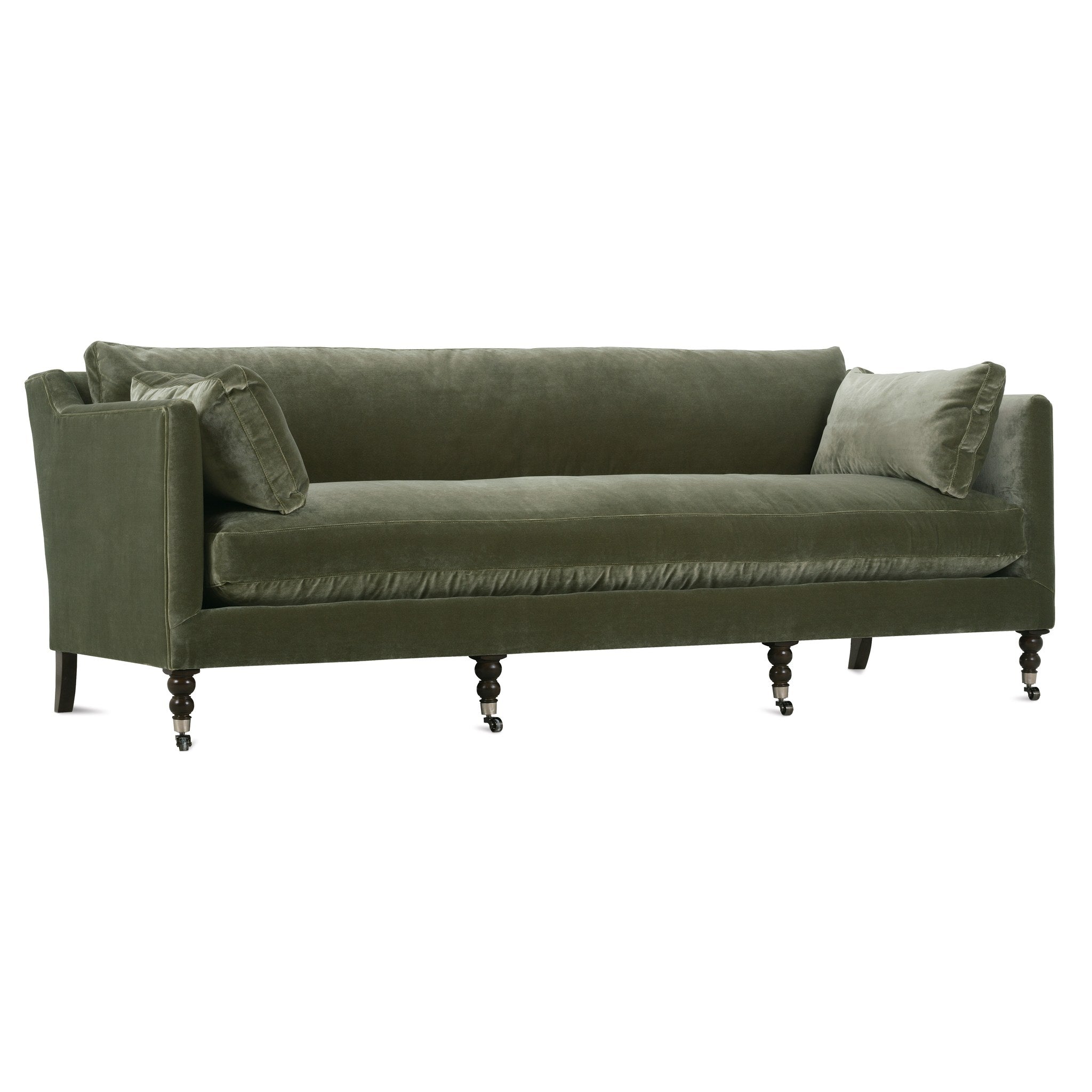 Rowe Furniture Madeline Sofa — 90" — Antiqued Moss Velvet